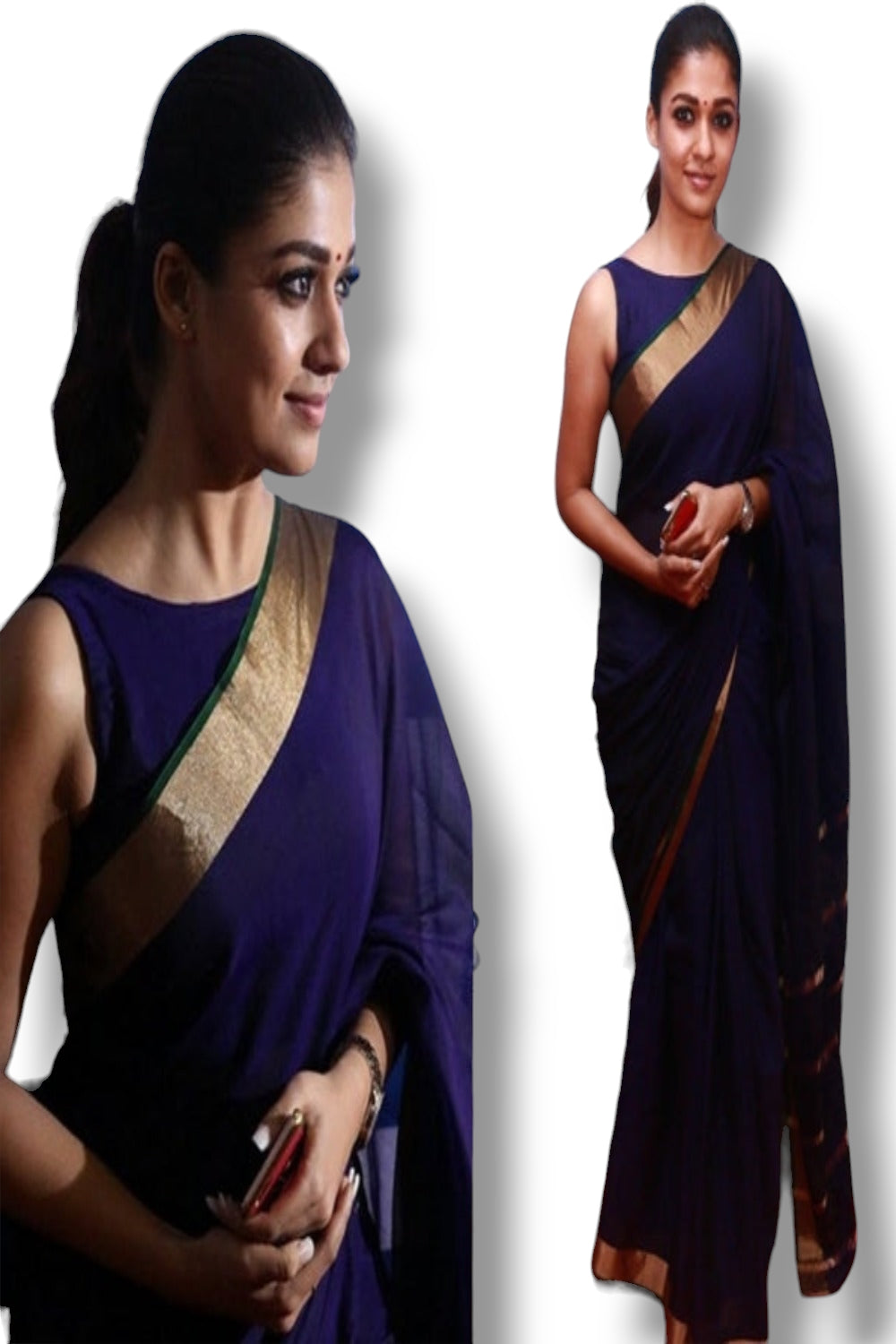 nayanthara in handloom pure linen saree - linenworldonline.in
