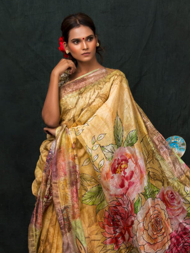 silk linen sarees - linenworldonline.in
