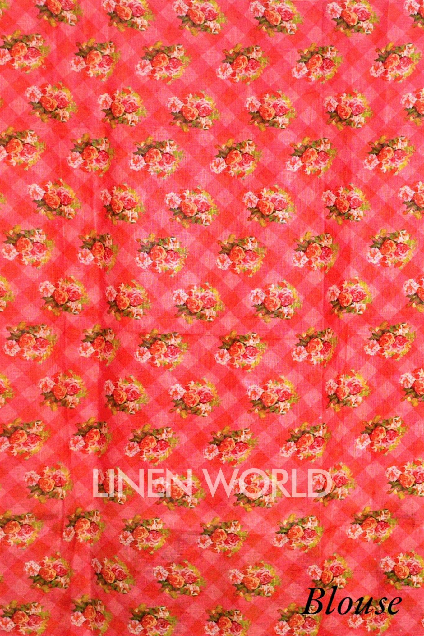 pink digital printed pure linen sari - linenworldonline.in