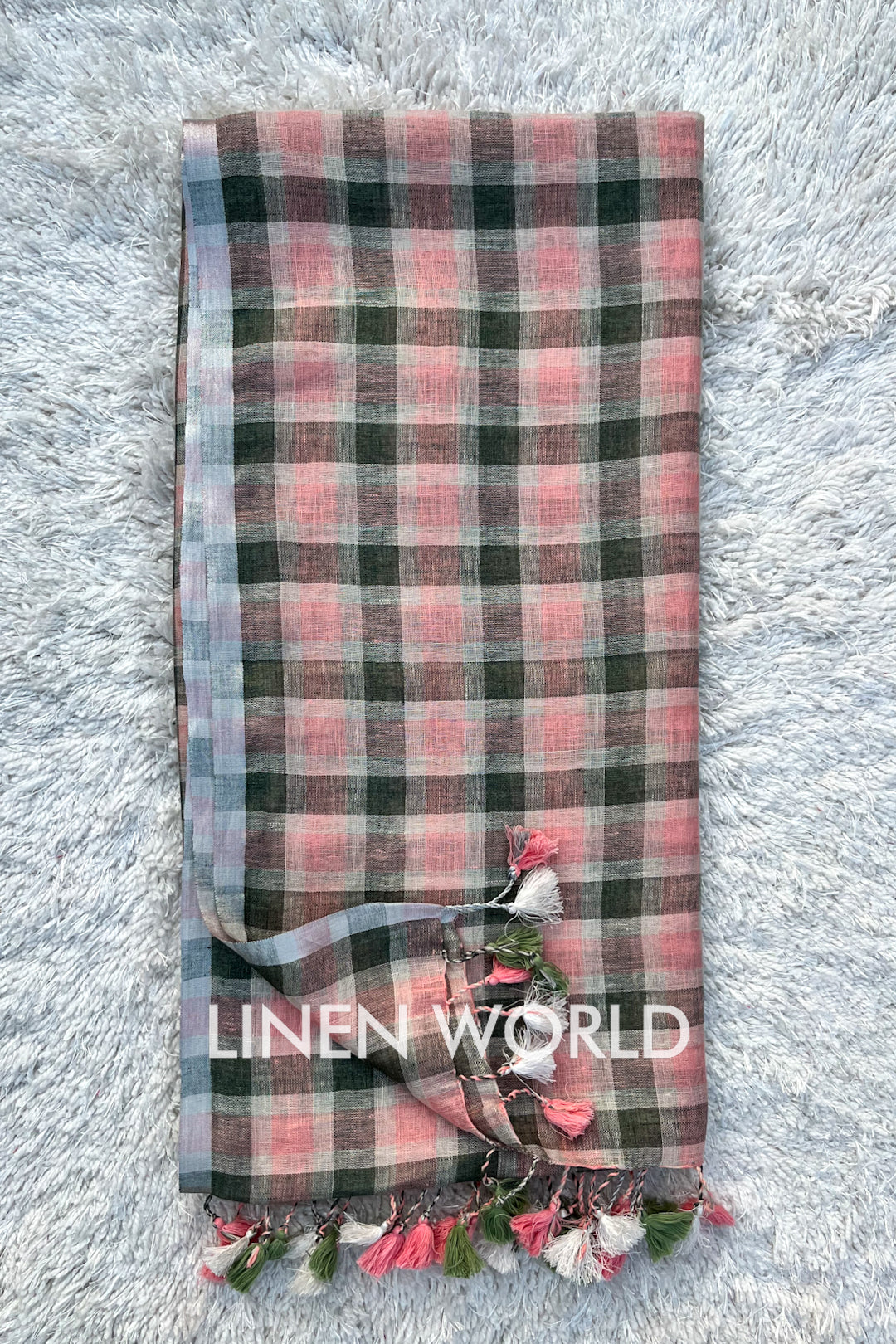 maeve: pure linen stripe woven dupatta - linenworldonline.in