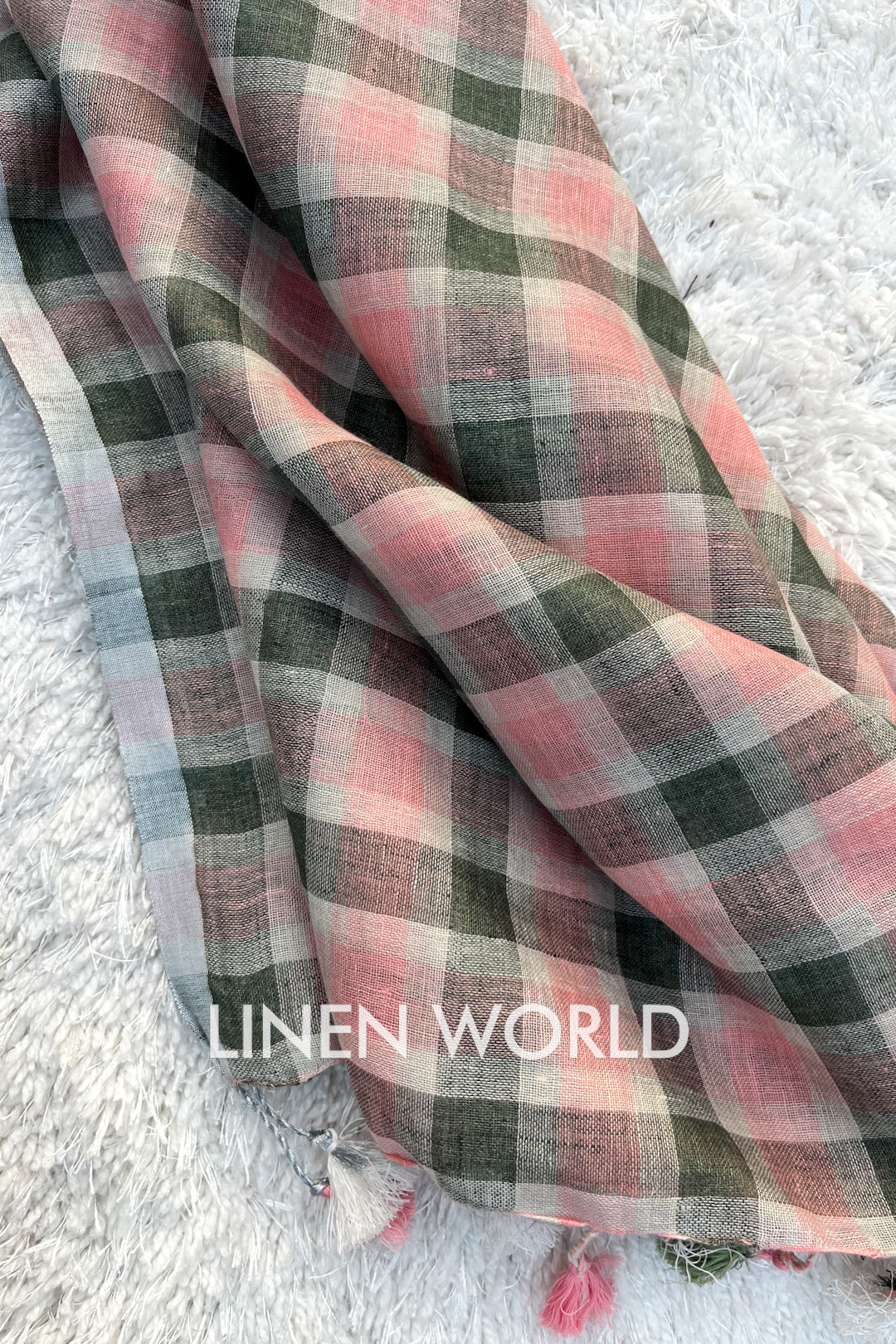maeve: pure linen stripe woven dupatta - linenworldonline.in