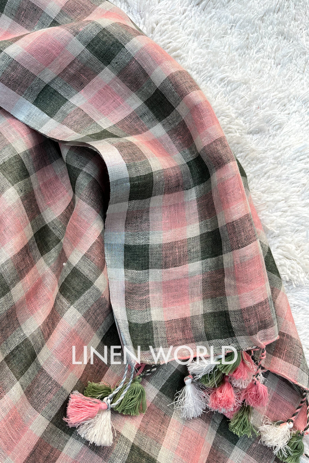 maeve: pure linen stripe woven dupatta - linenworldonline.in