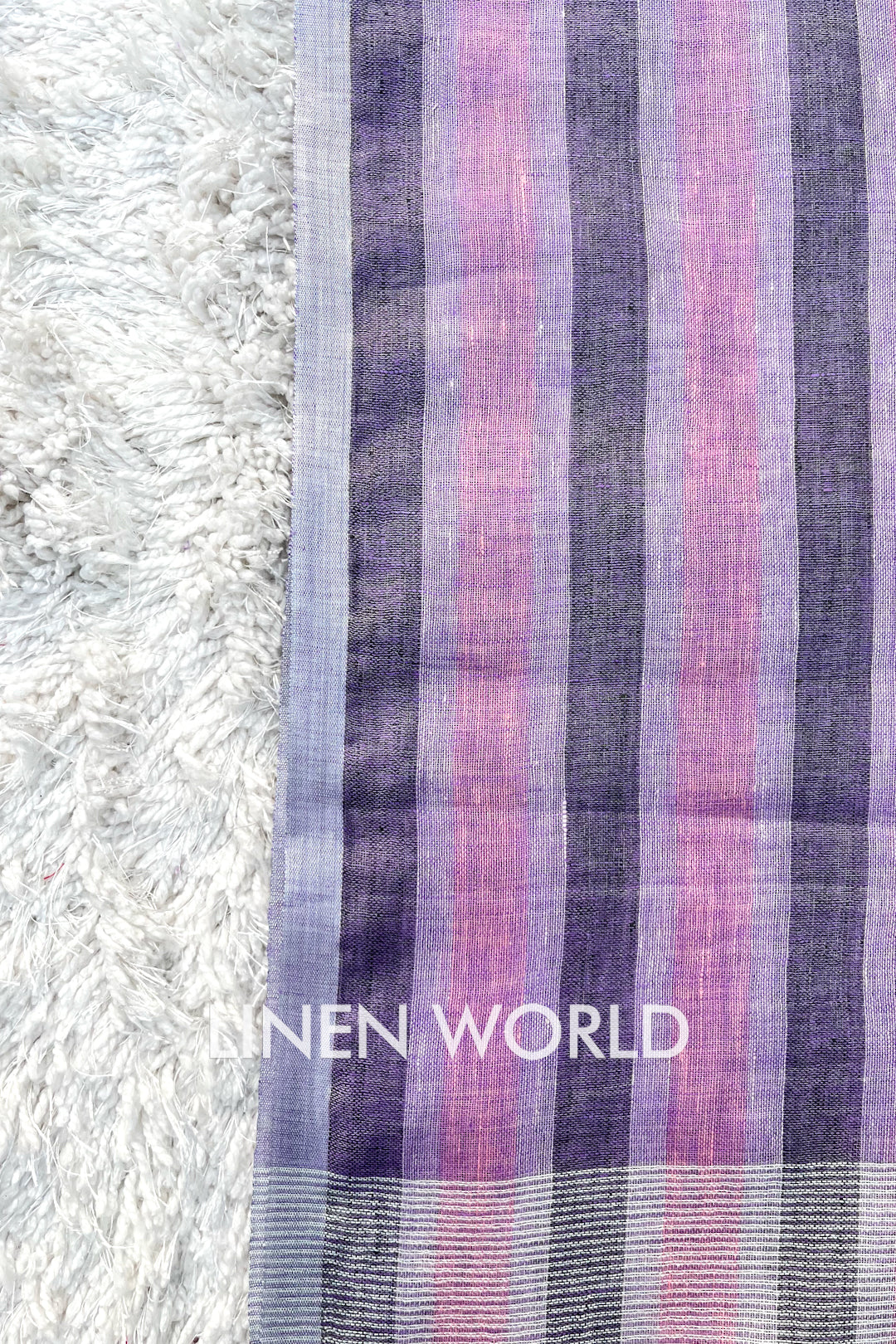 neriah: pure linen stripe woven dupatta - linenworldonline.in