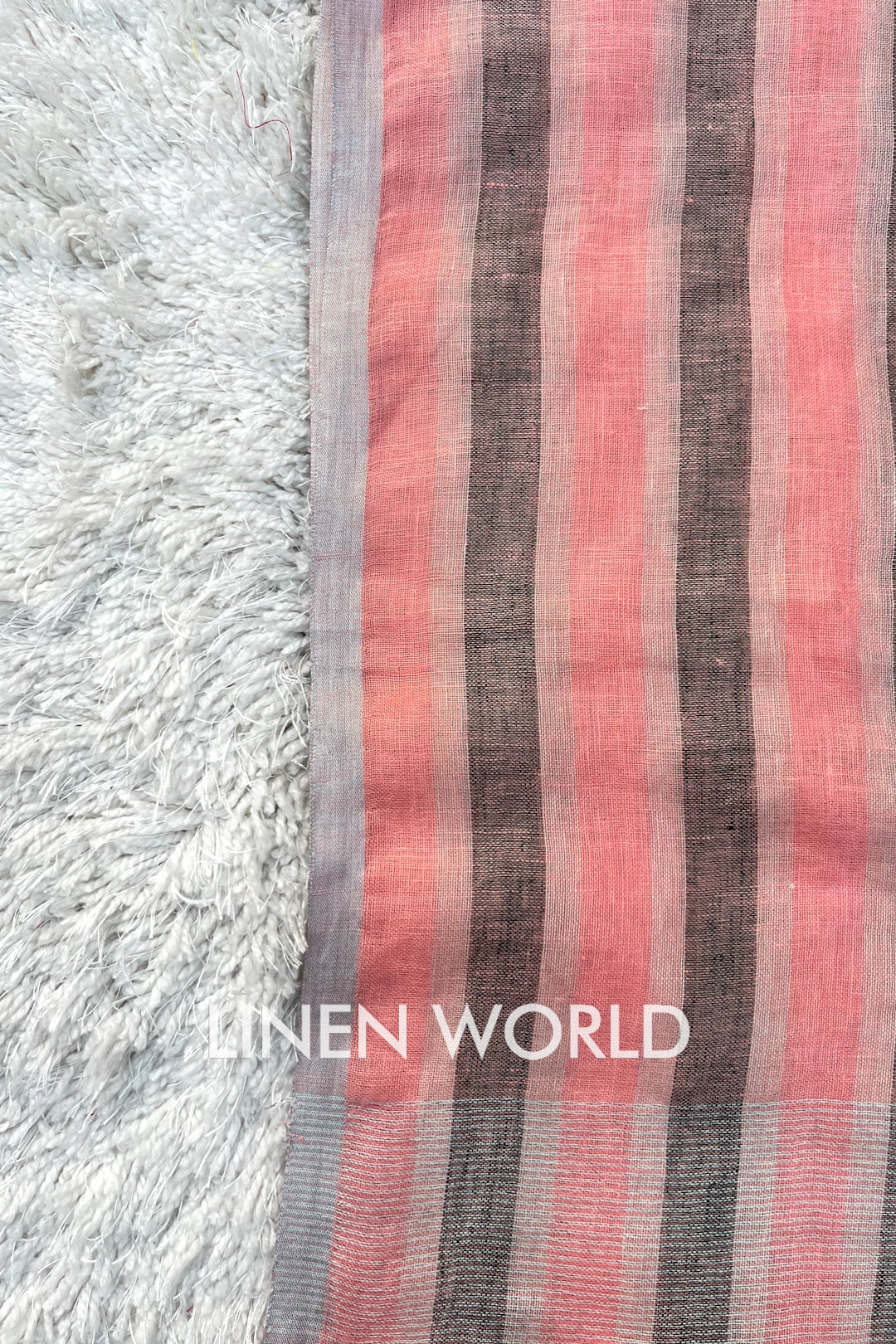 scottie: pure linen stripe woven dupatta - linenworldonline.in