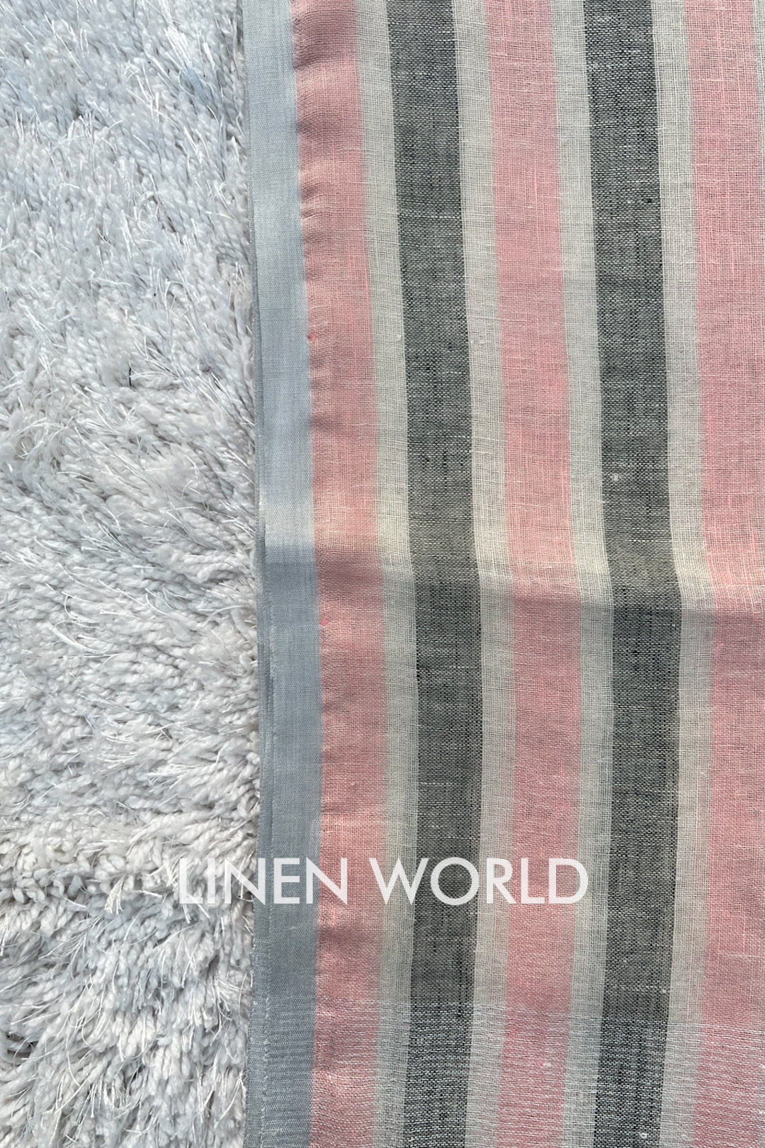 eloise: pure linen stripe woven dupatta - linenworldonline.in