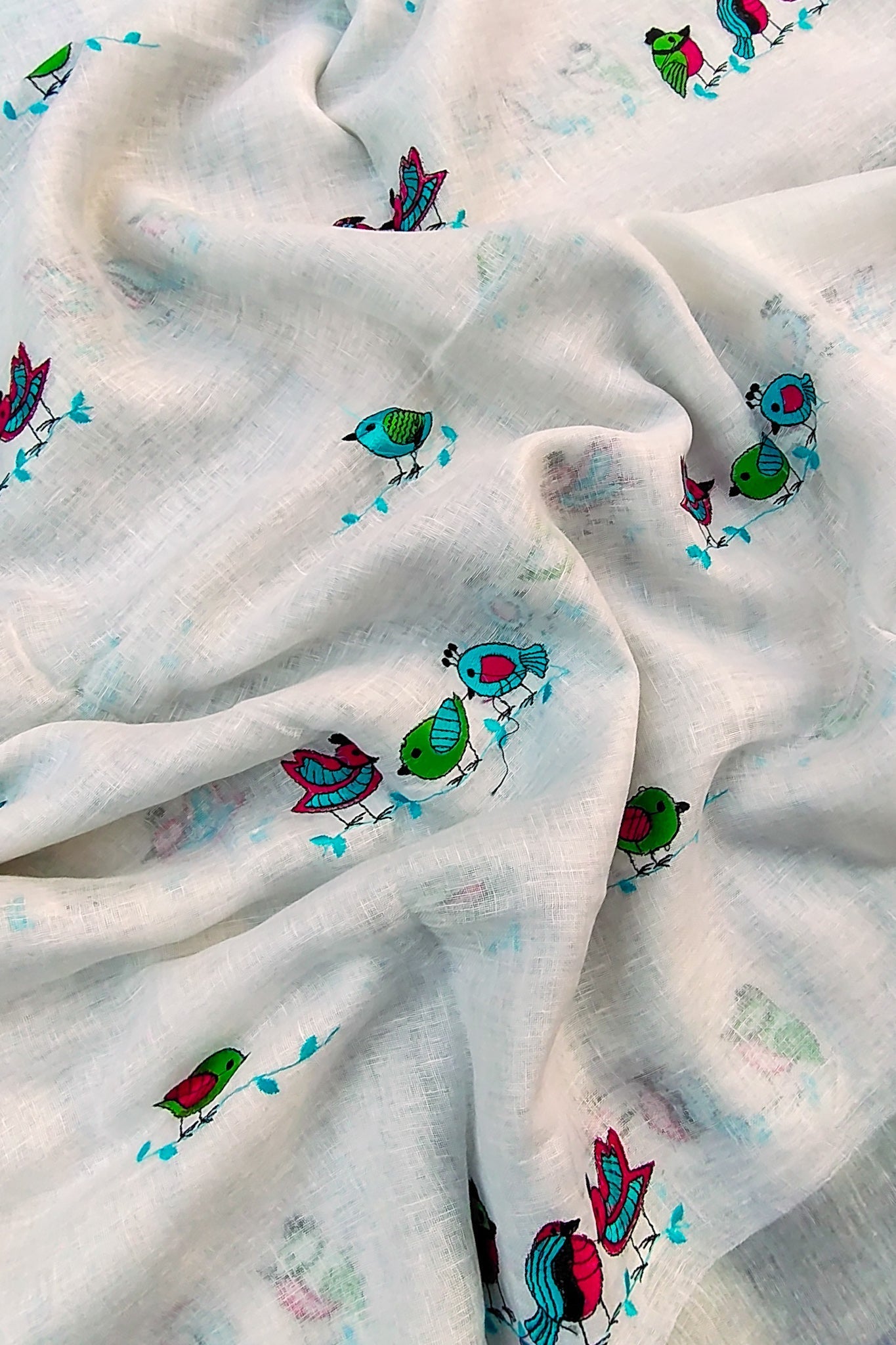 embroidered sarees - linenworldonline.in