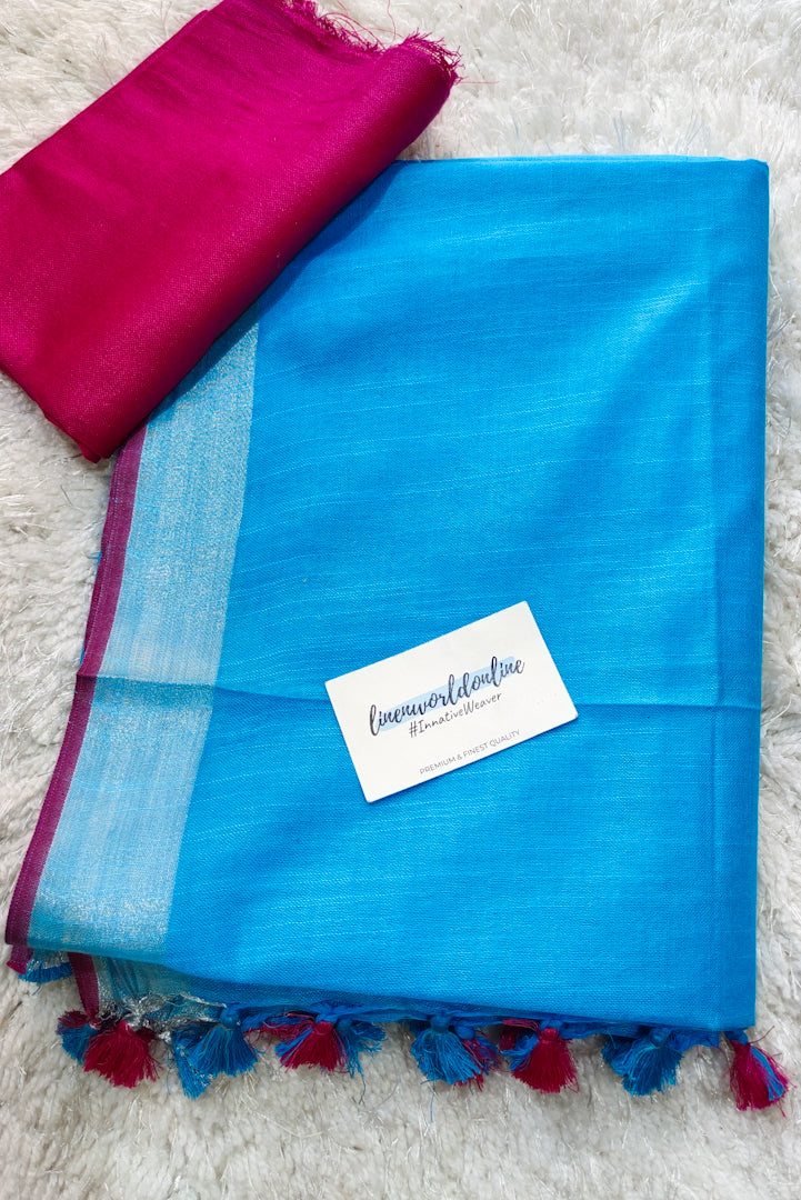 Handwoven Cotton Linen Saree