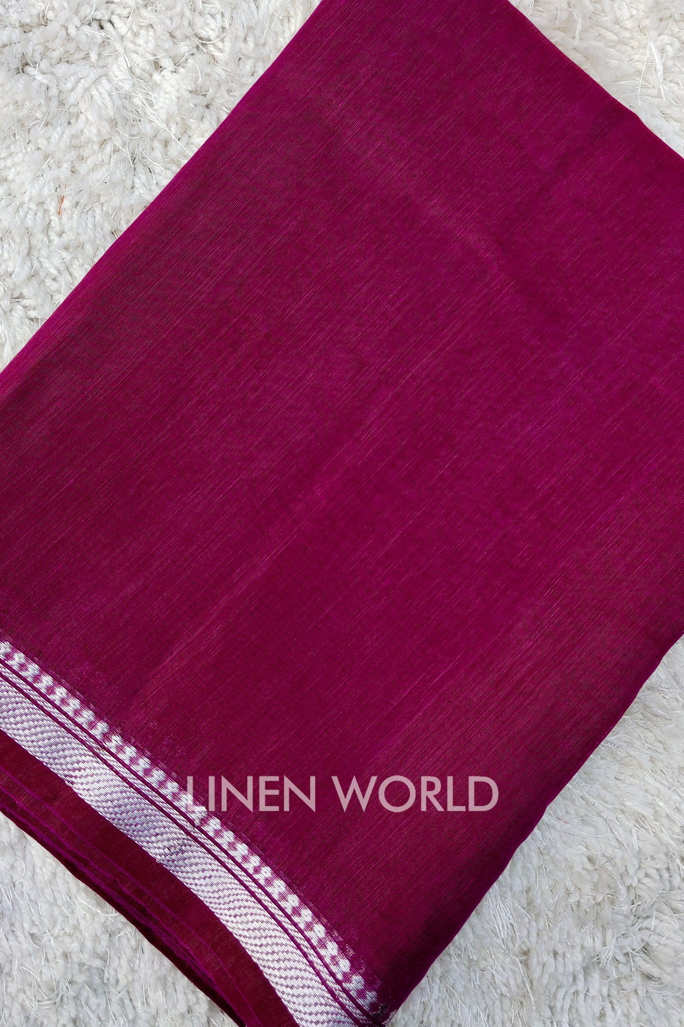 isabella - banarasi border magenta pink silk linen saree - linenworldonline.in