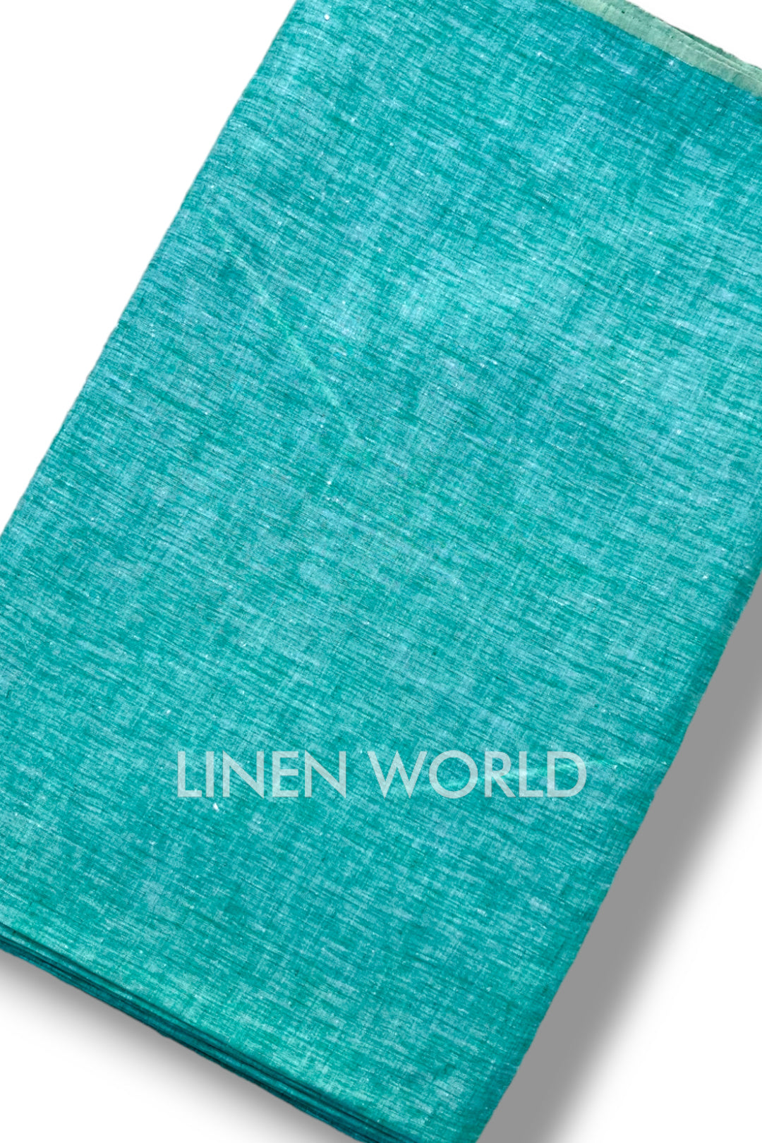 sea green pure linen 60 lea shirting fabric - linenworldonline.in