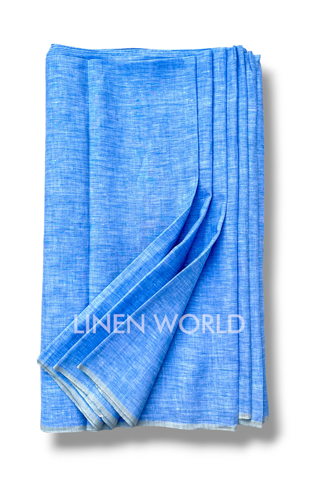 denim blue pure linen 60 lea shirting fabric - linenworldonline.in