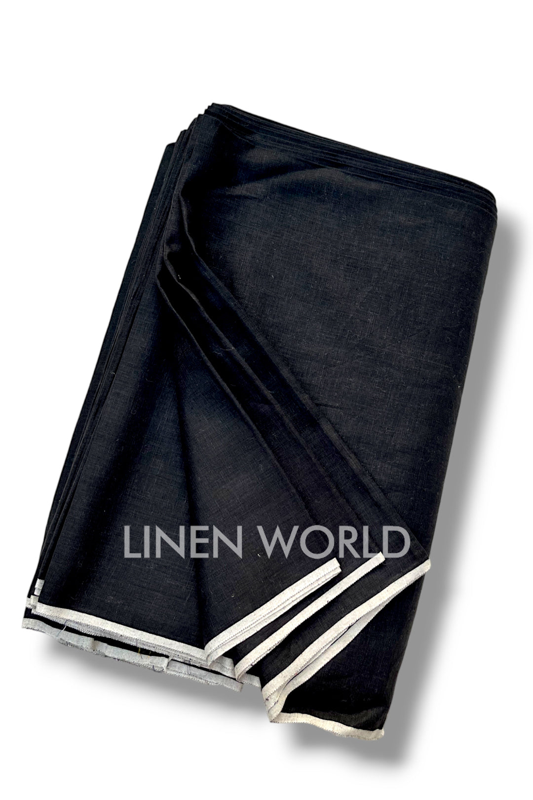 black pure linen 60 lea shirting fabric - linenworldonline.in