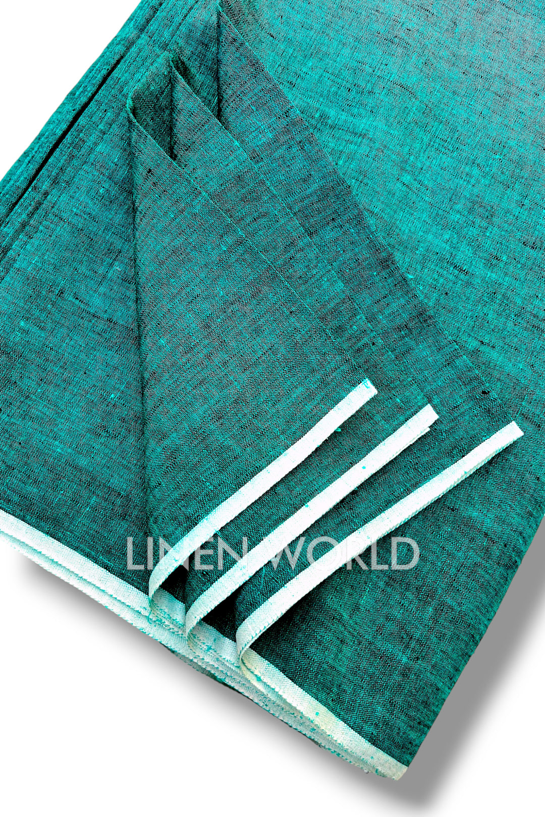 teal green pure linen 60 lea shirting fabric - linenworldonline.in
