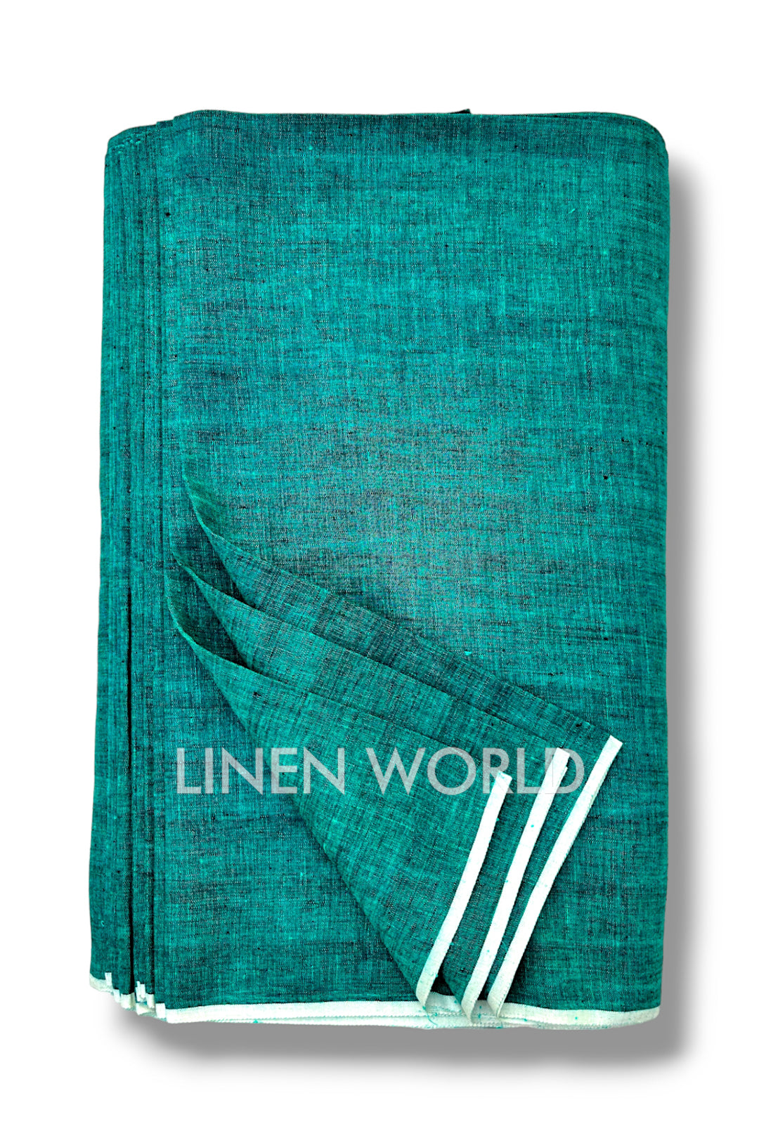 teal green pure linen 60 lea shirting fabric - linenworldonline.in