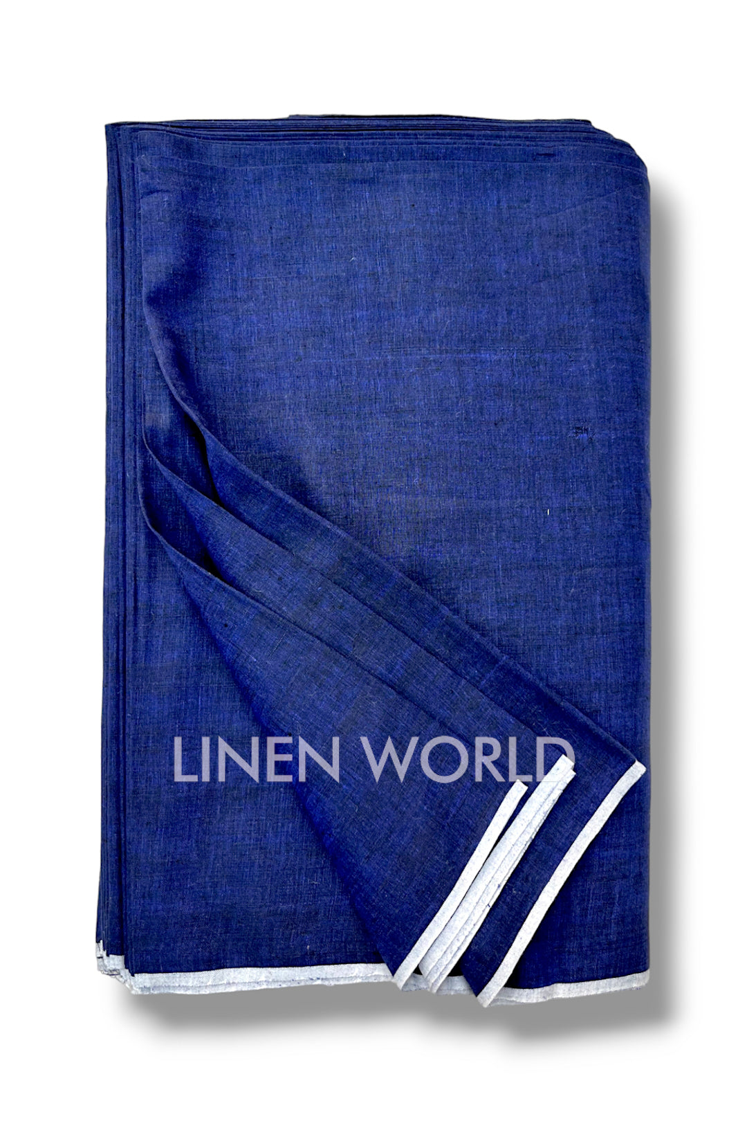 navy blue pure linen 60 lea shirting fabric - linenworldonline.in