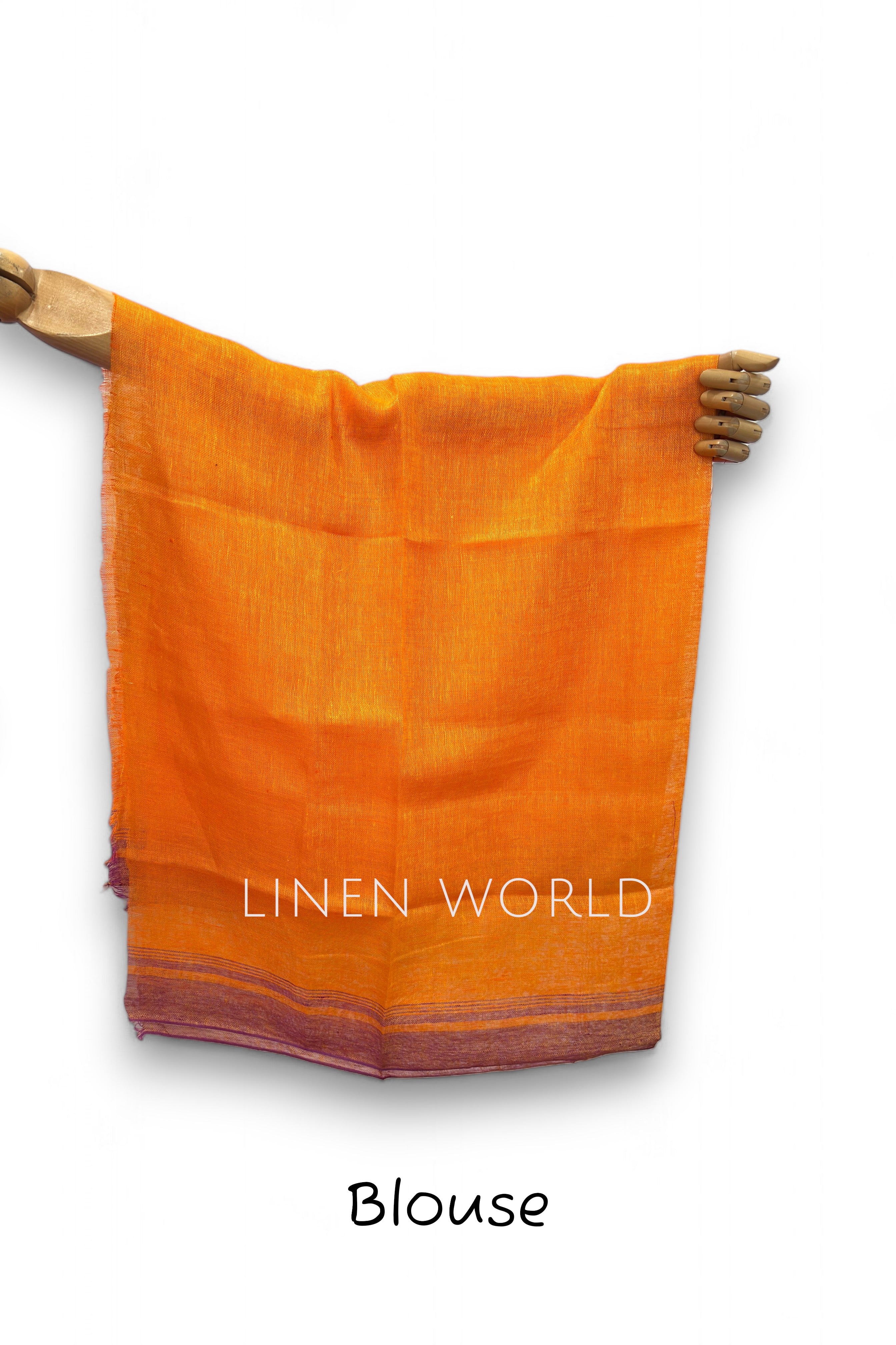Vanya - orange pure linen blouse piece by the brand 'Linen World'.