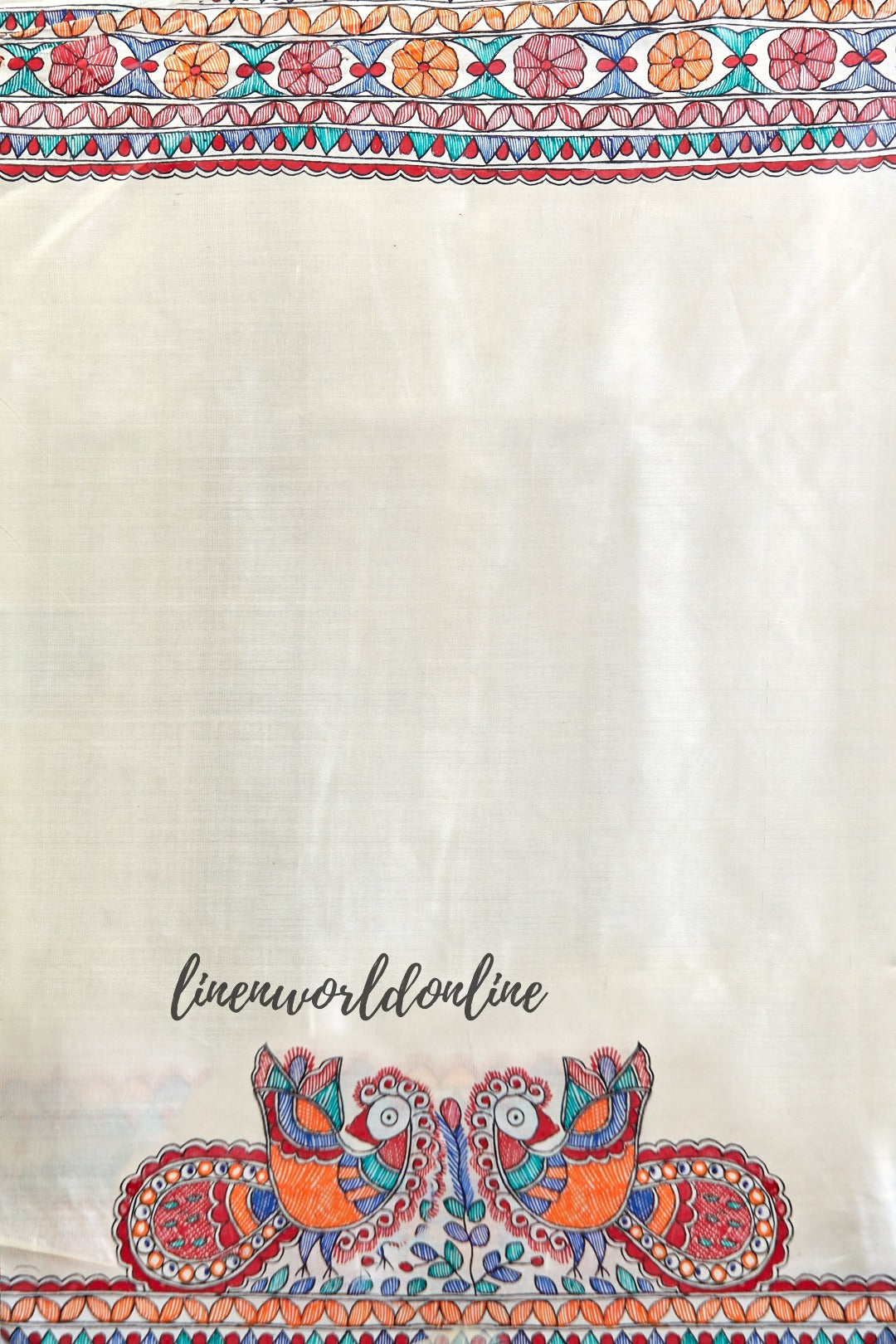 beige pure bhagalprui tussar silk sari - linenworldonline.in