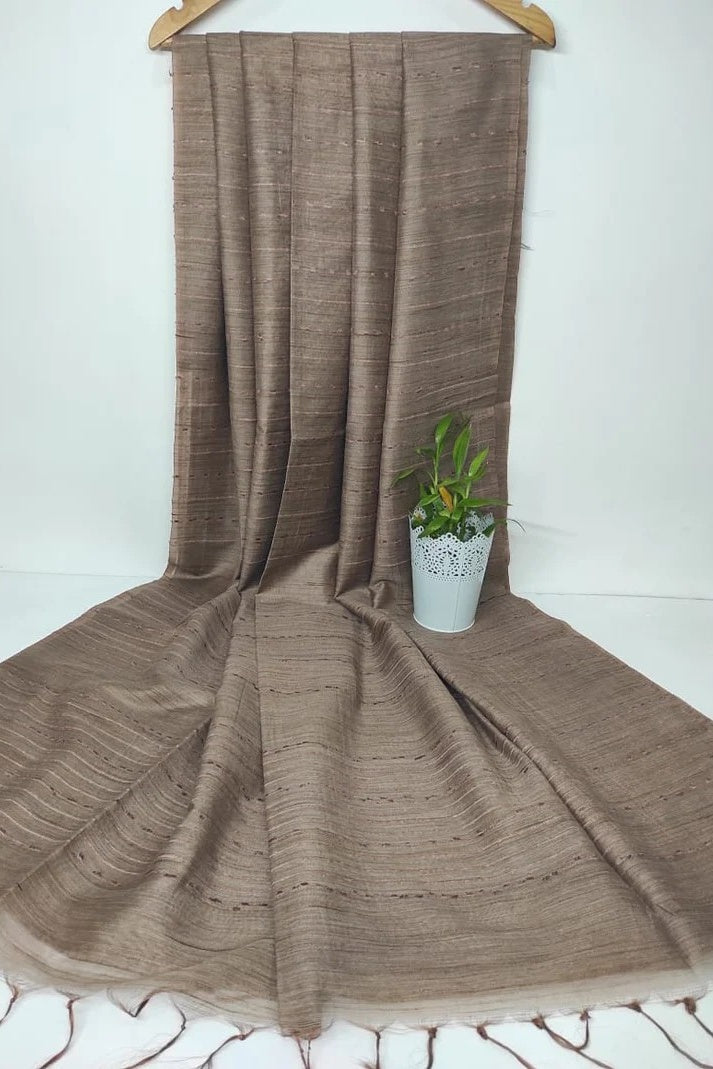 pastel brown kota banswara soft silk saree - linenworldonline.in
