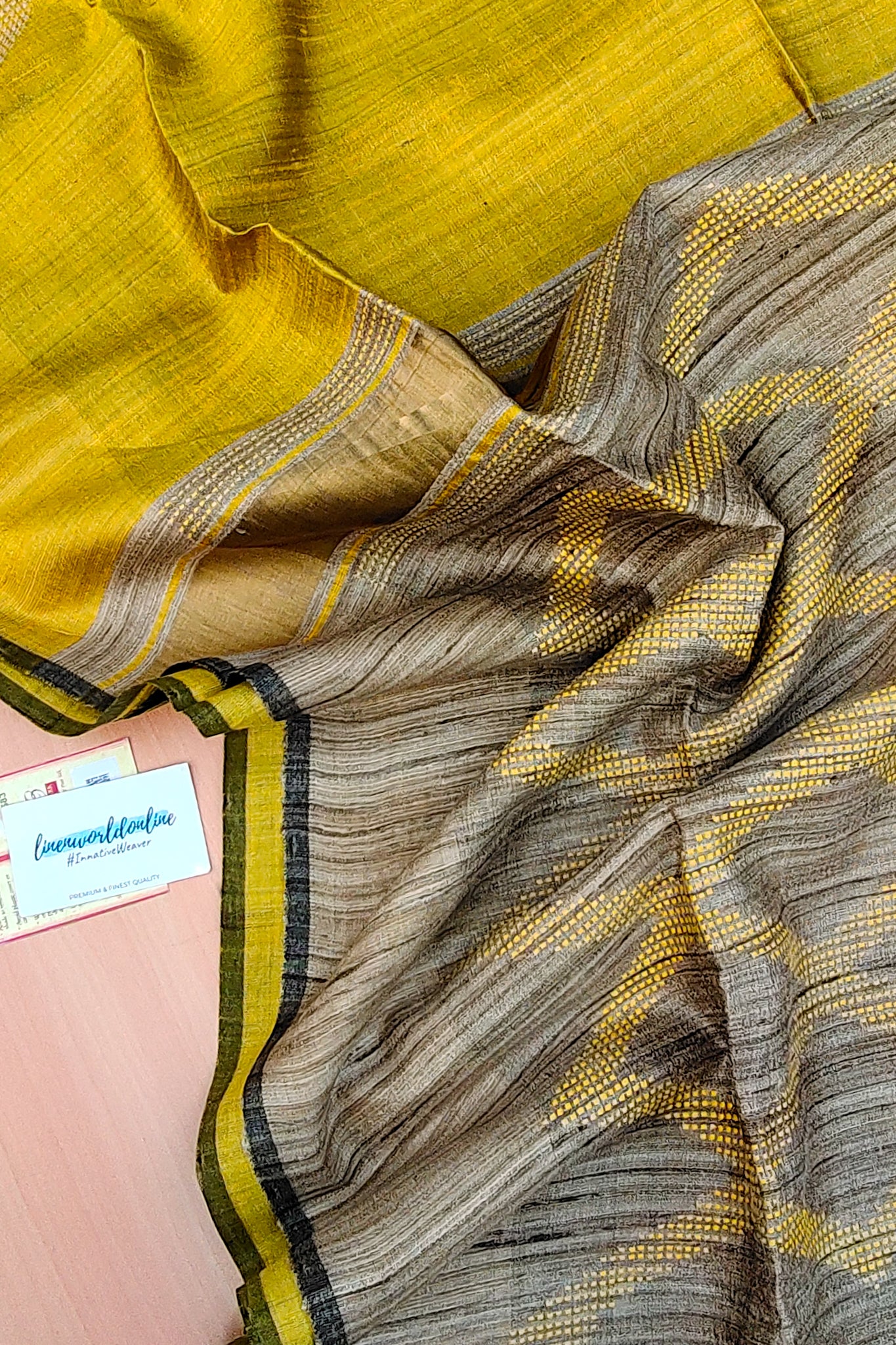 divya - tussar dupion pure silk saree - linenworldonline.in