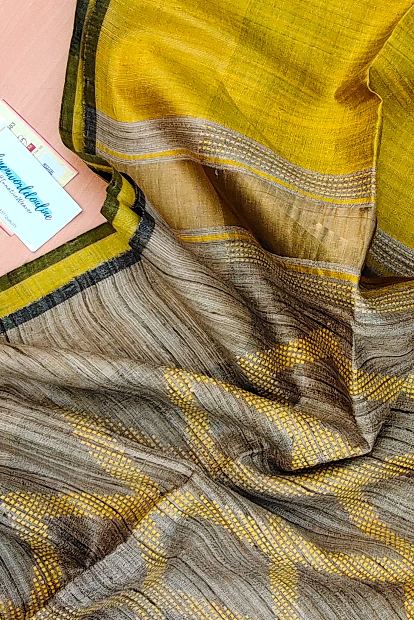divya - tussar dupion pure silk saree - linenworldonline.in