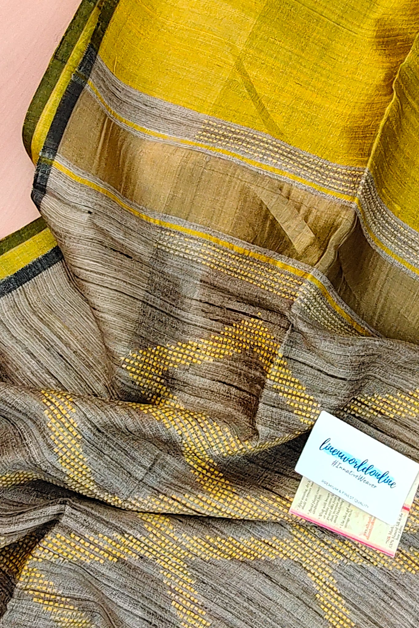 divya - tussar dupion pure silk saree - linenworldonline.in