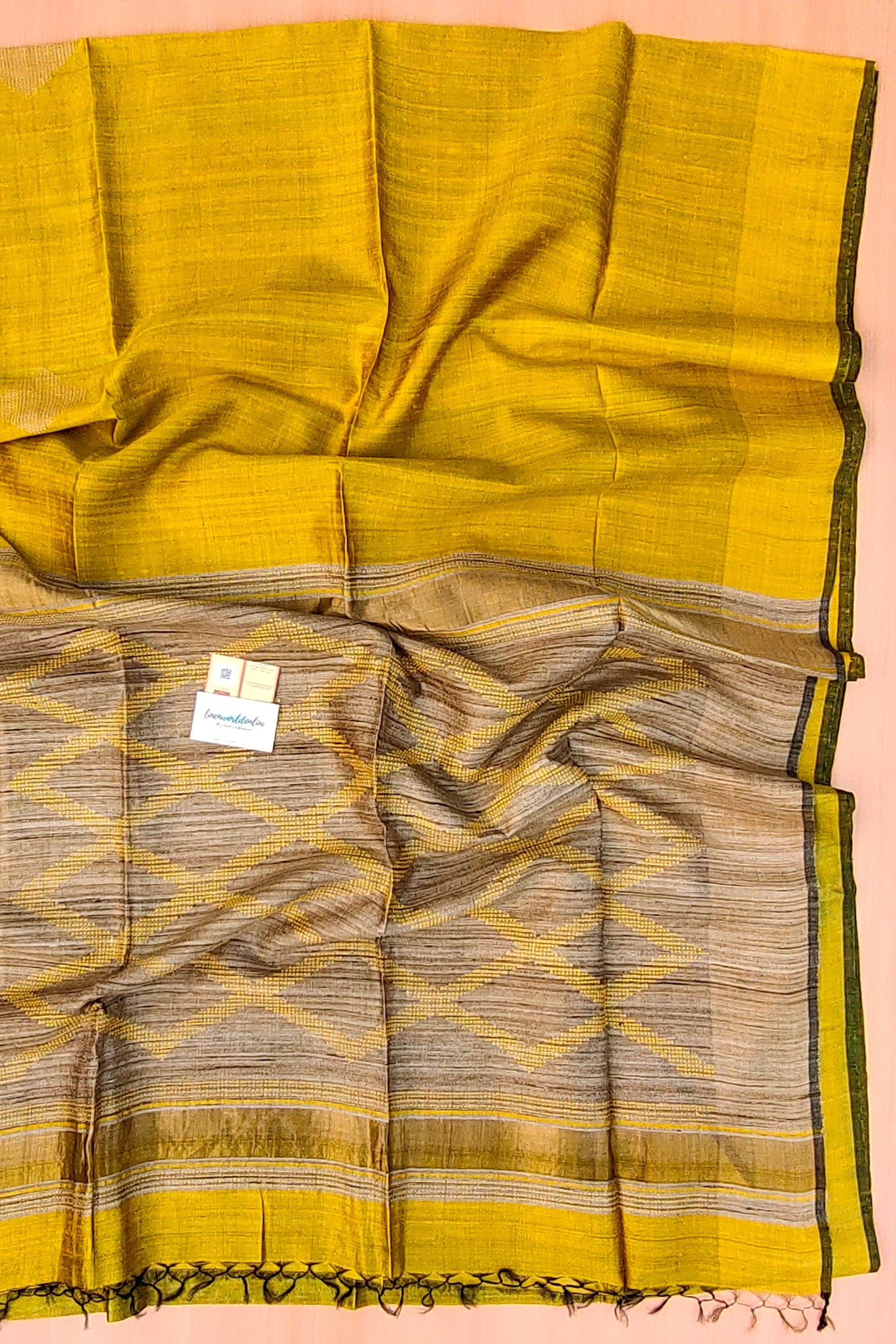 divya - tussar dupion pure silk saree - linenworldonline.in