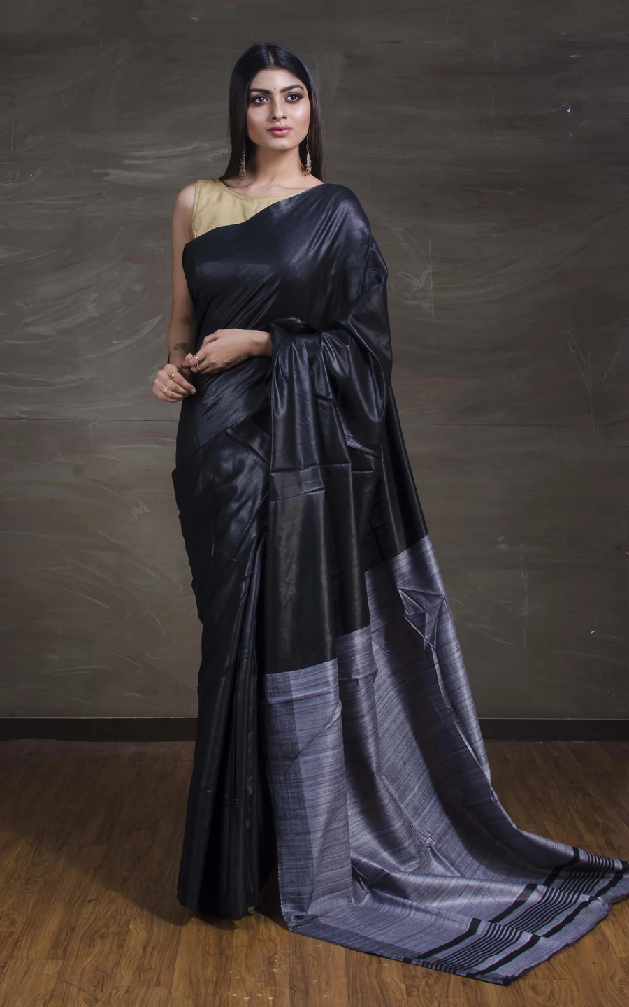 Handloom Tussar Ghicha Silk Saree