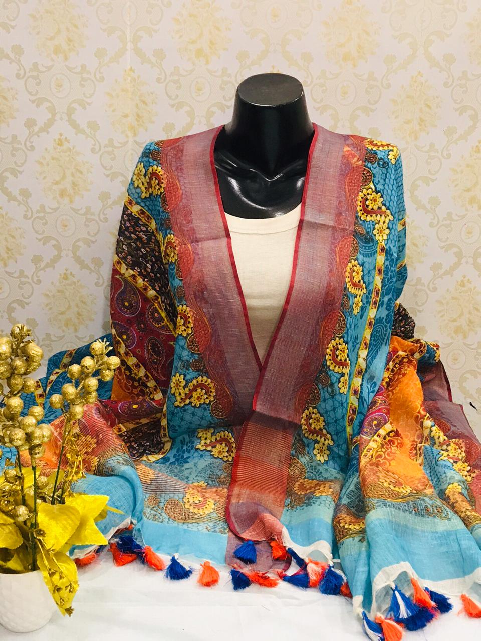digital printed scarf - linenworldonline.in