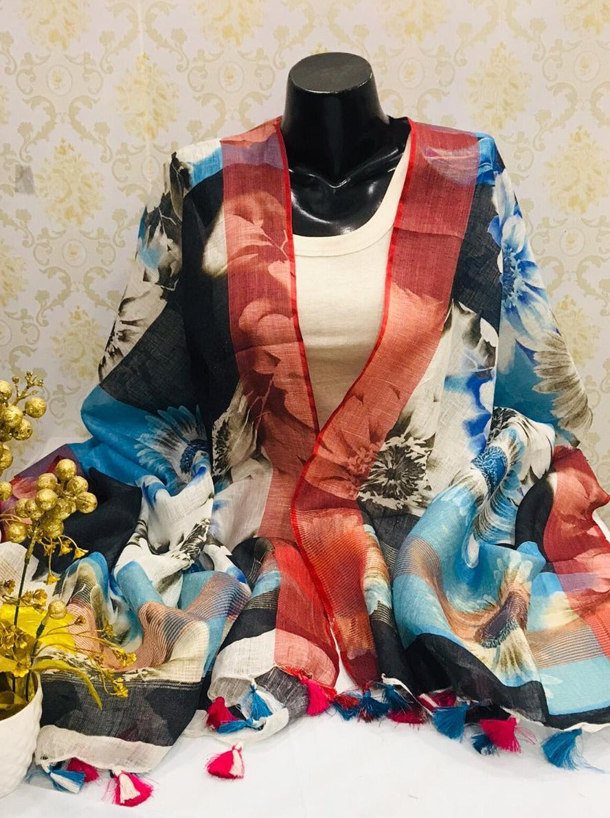 digital printed scarf - linenworldonline.in
