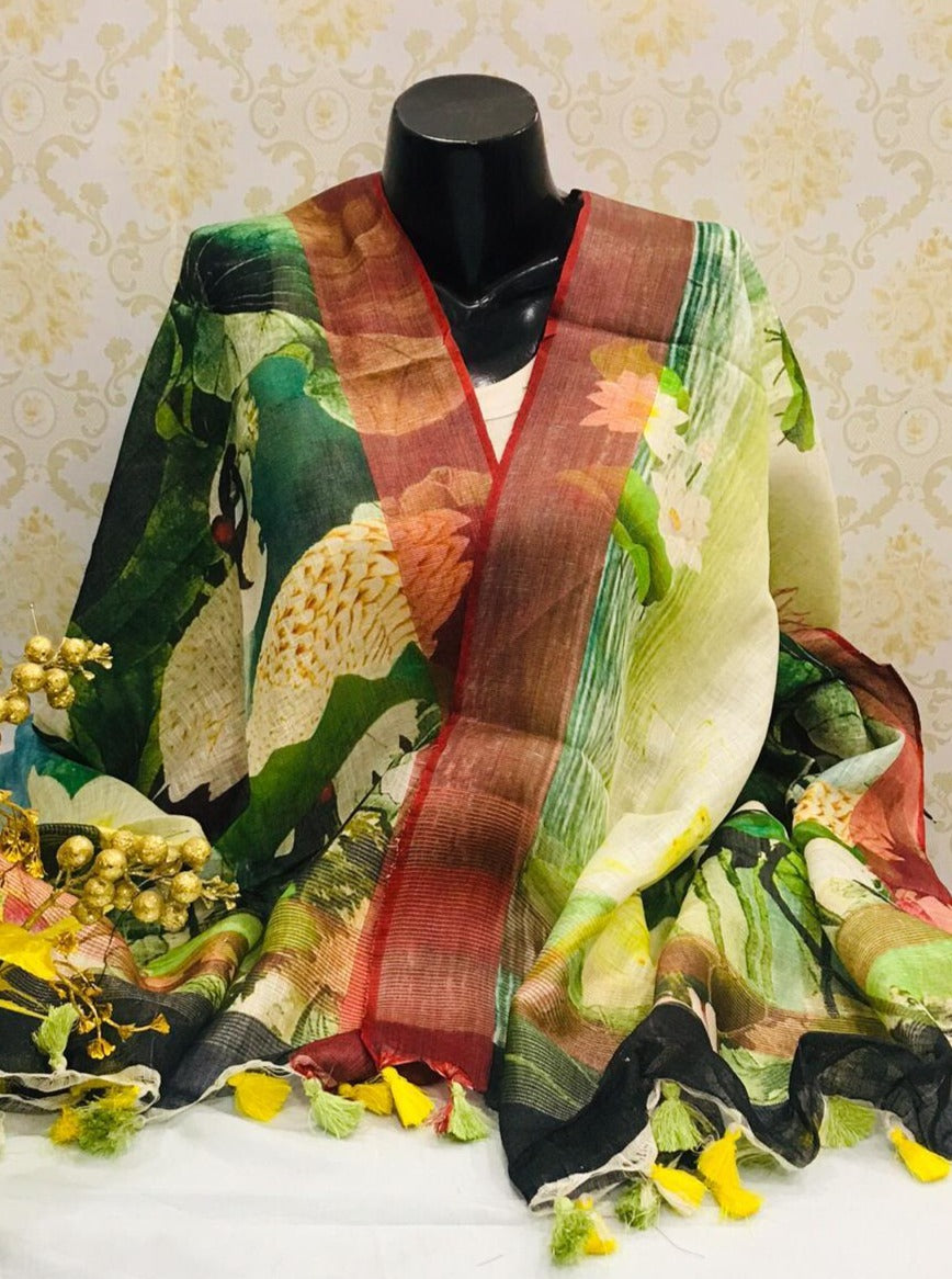 digital printed scarf - linenworldonline.in
