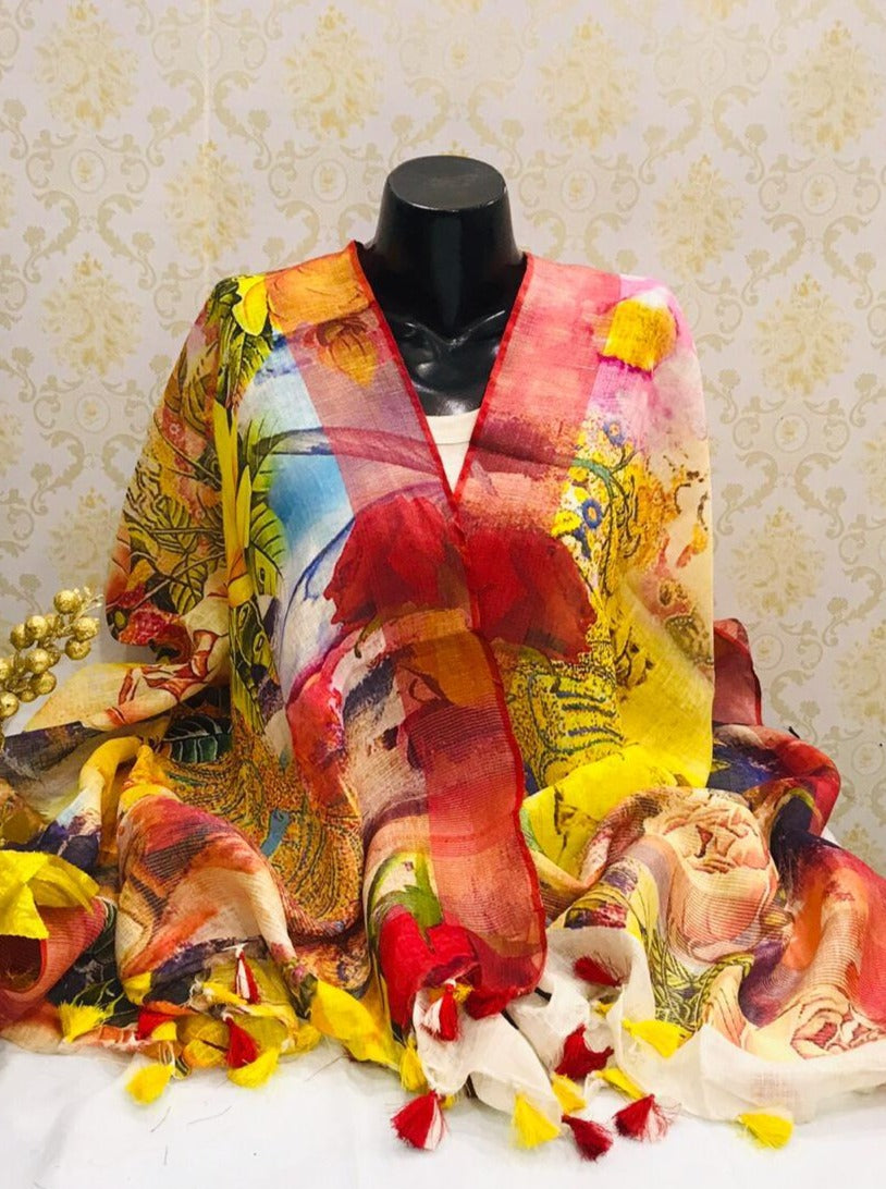digital printed scarf - linenworldonline.in