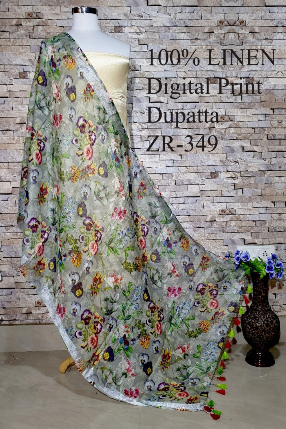 green digital printed scarf - linenworldonline.in