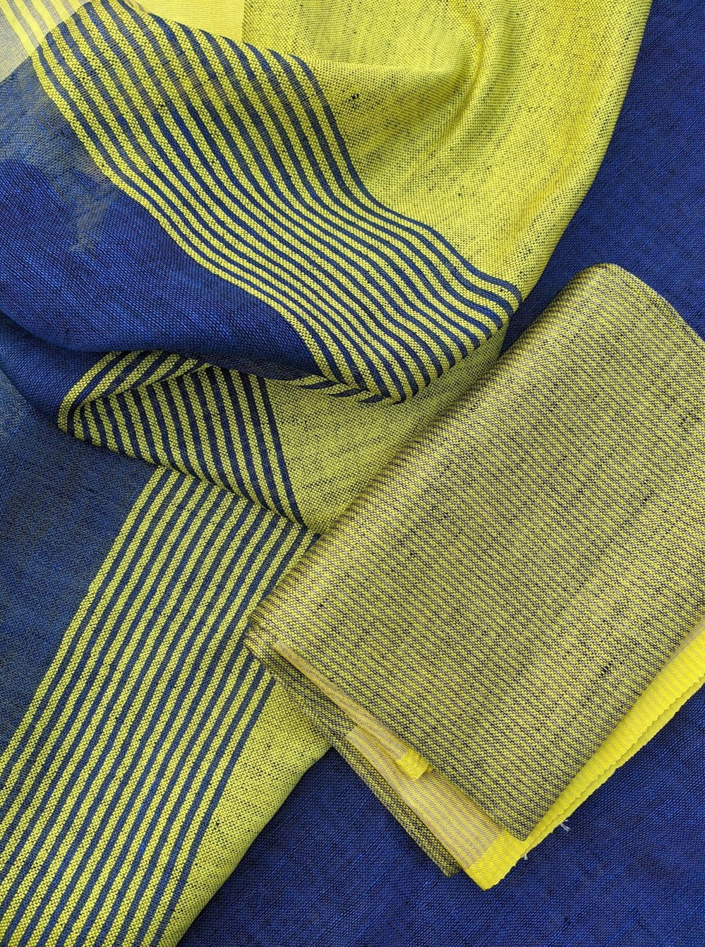 pure organic linen saree with contrast blouse - linenworldonline.in