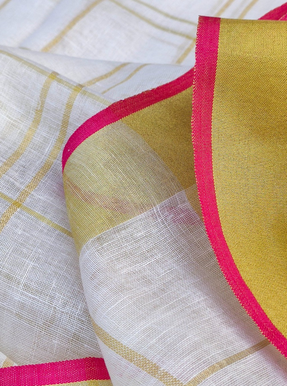 pure organic linen saree with contrast blouse - linenworldonline.in