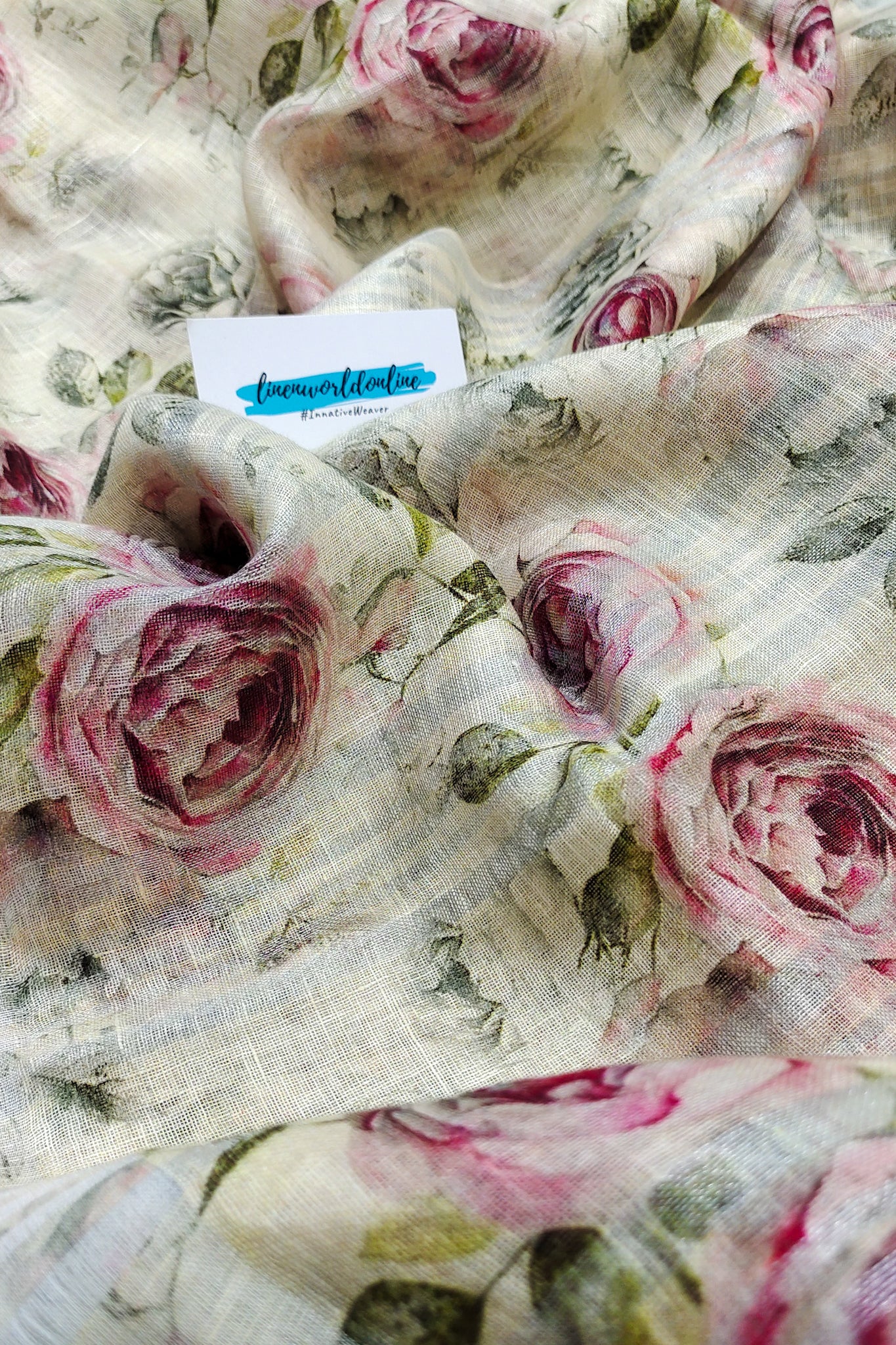 rashmi - pure linen digital printed saree -linenworldonline.in