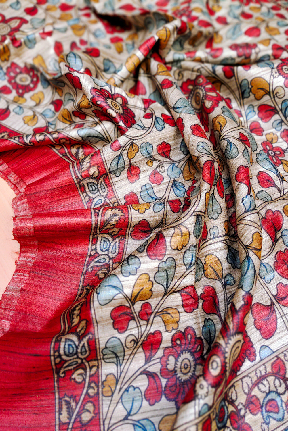 tarannum - digital printed tussar ghicha silk saree - linenworldonline.in