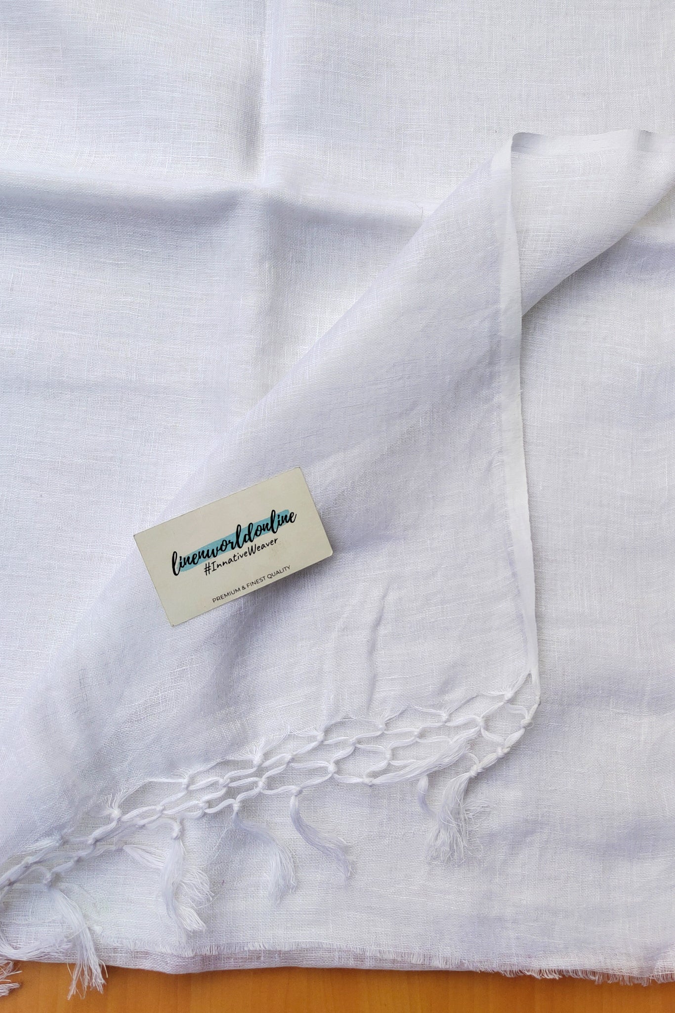 white pure linen saree - linenworldonline.in