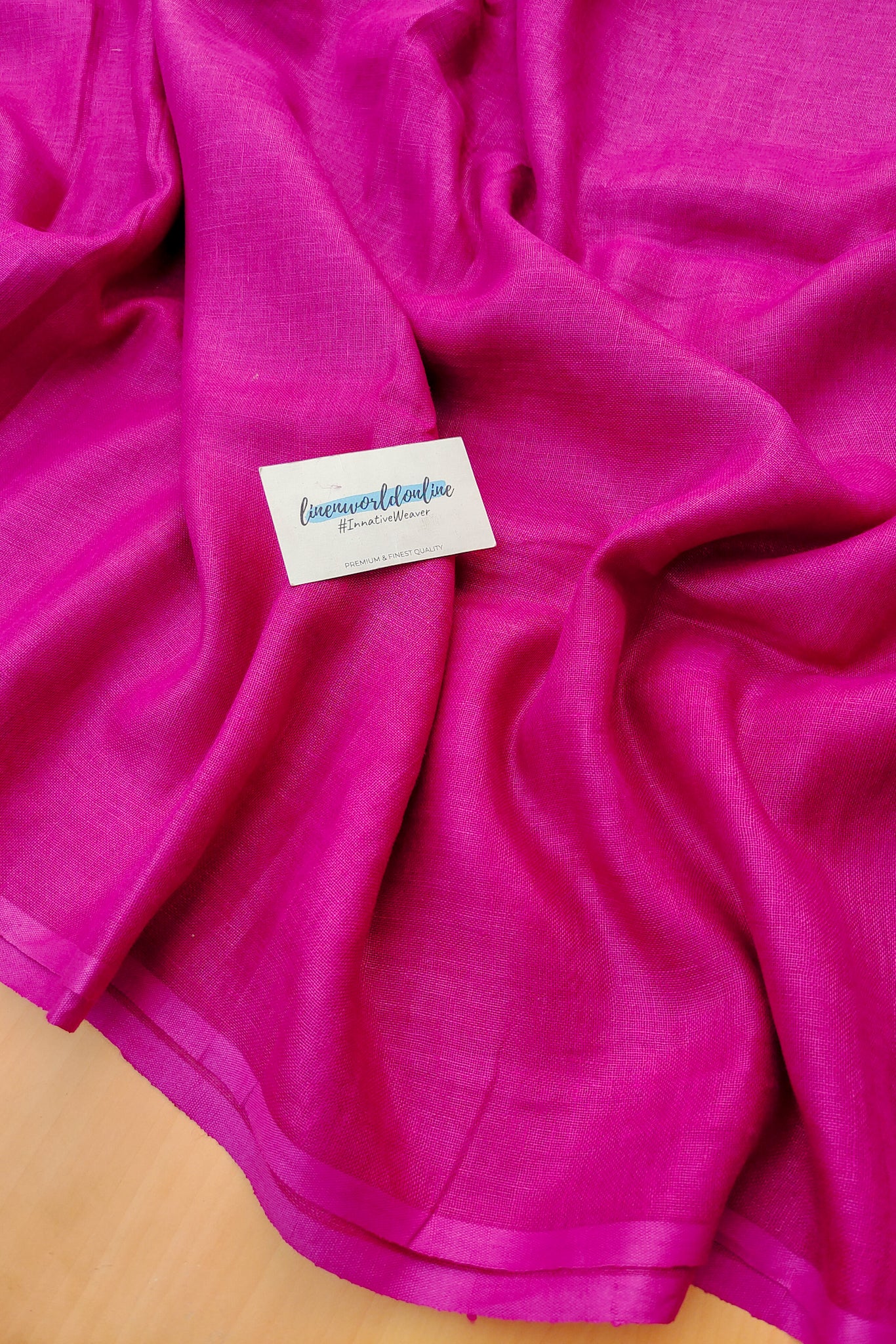 pink pure linen saree - linenworldonline.in