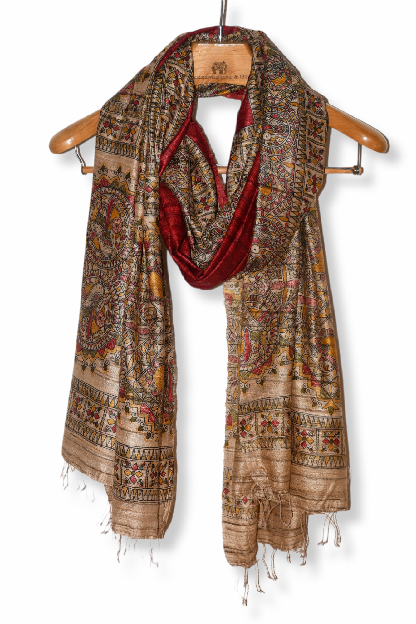 ghicha tussar silk printed dupatta - linenworldonline.in
