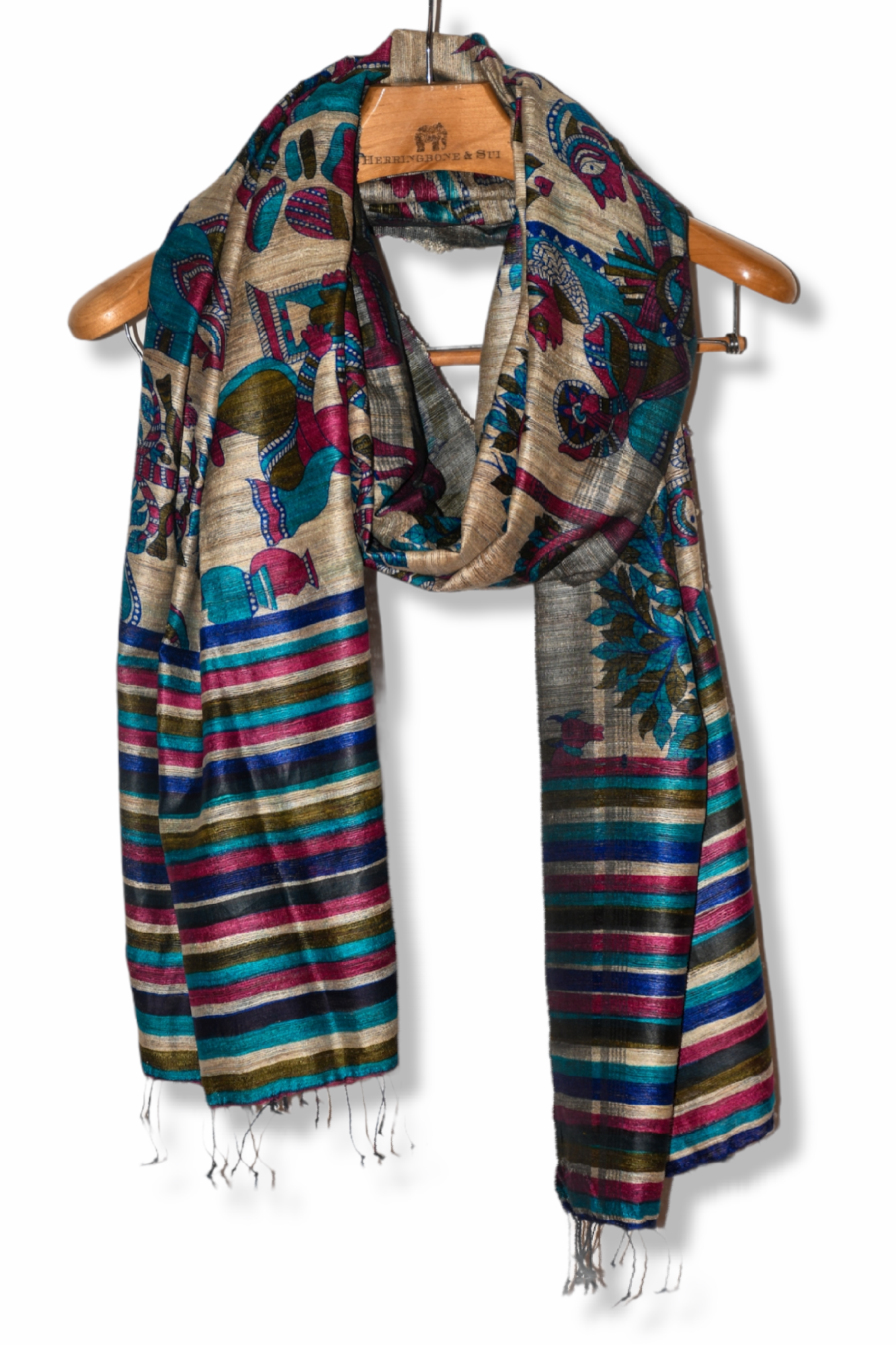 ghicha tussar silk printed dupatta - linenworldonline.in