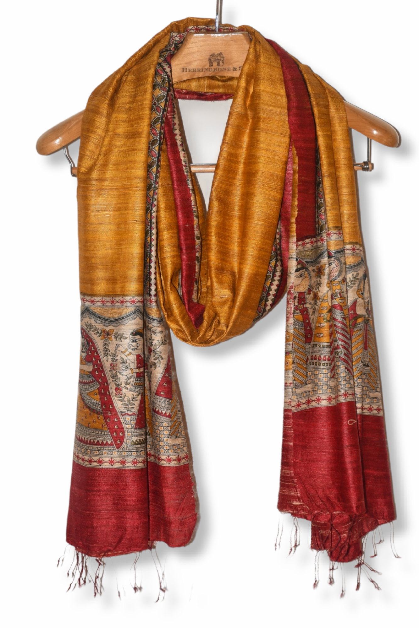 ghicha tussar silk printed dupatta - linenworldonline.in
