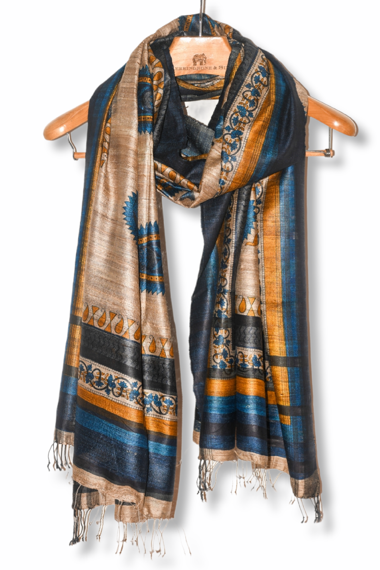 ghicha tussar silk printed dupatta - linenworldonline.in