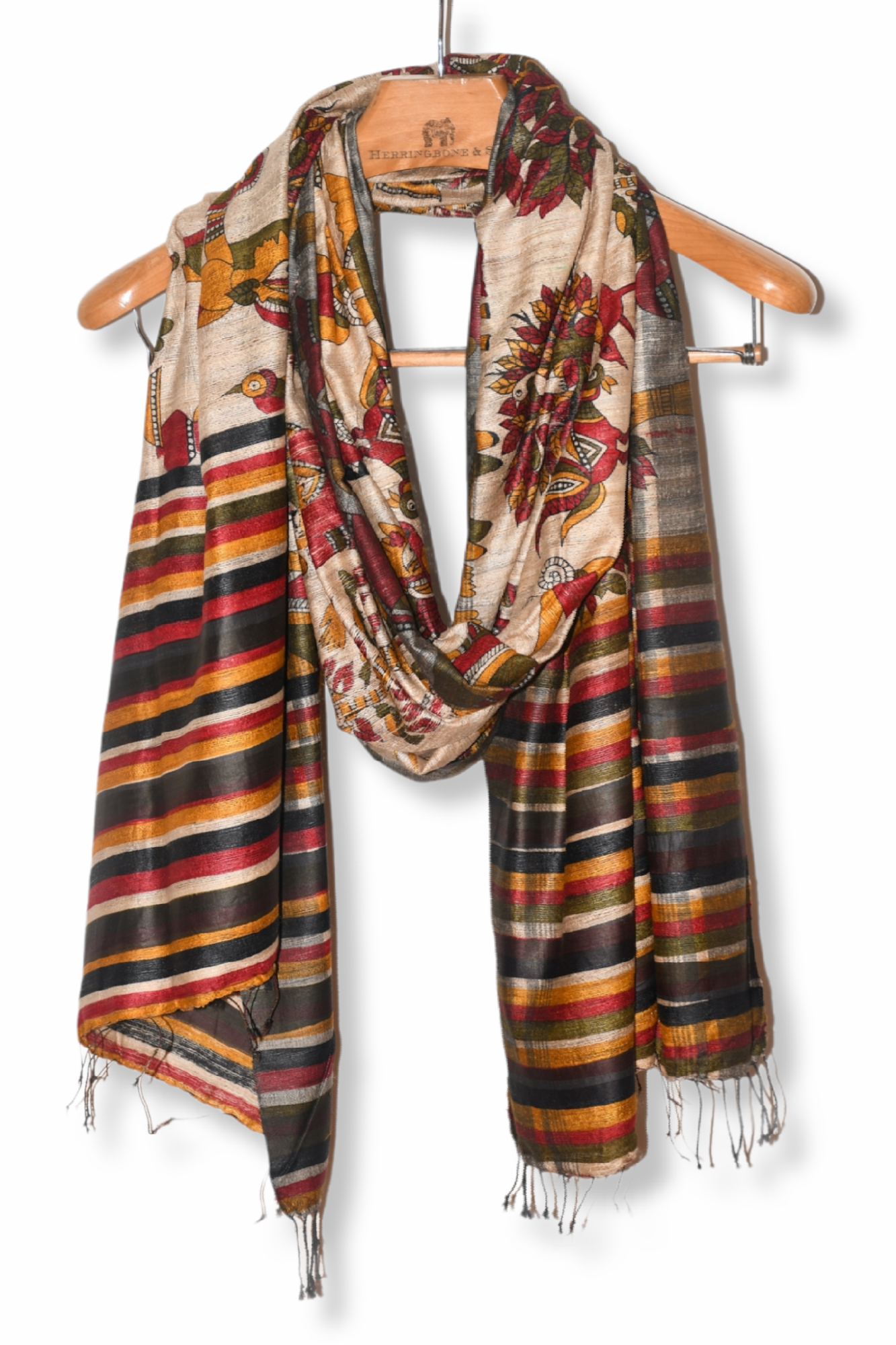ghicha tussar silk printed dupatta - linenworldonline.in