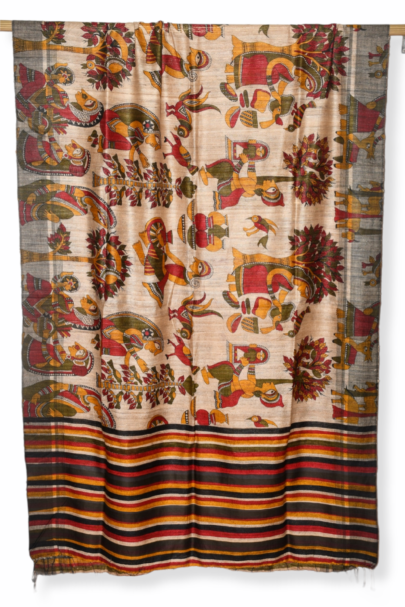 ghicha tussar silk printed dupatta - linenworldonline.in