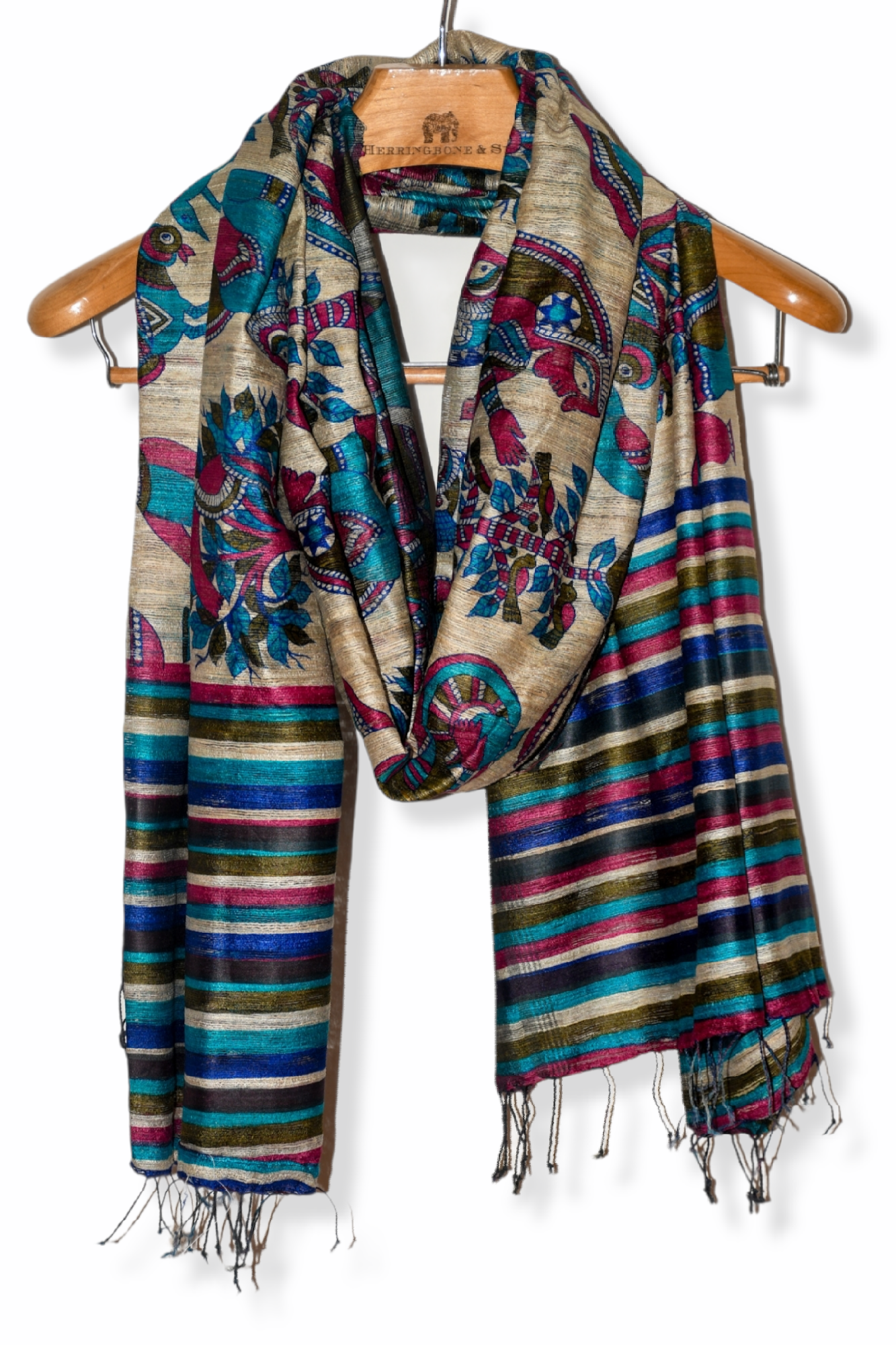 ghicha tussar silk printed dupatta - linenworldonline.in