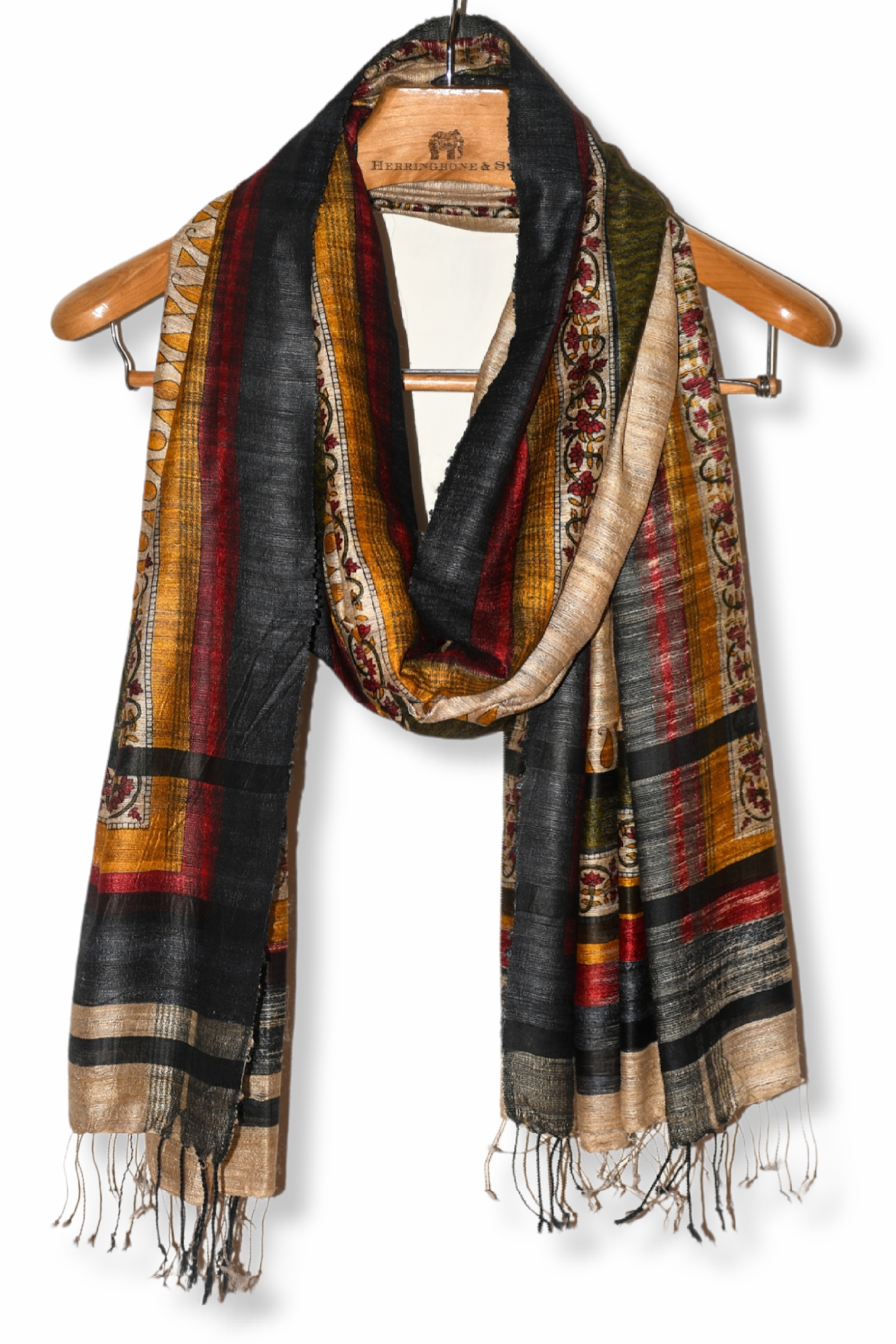 ghicha tussar silk printed dupatta - linenworldonline.in