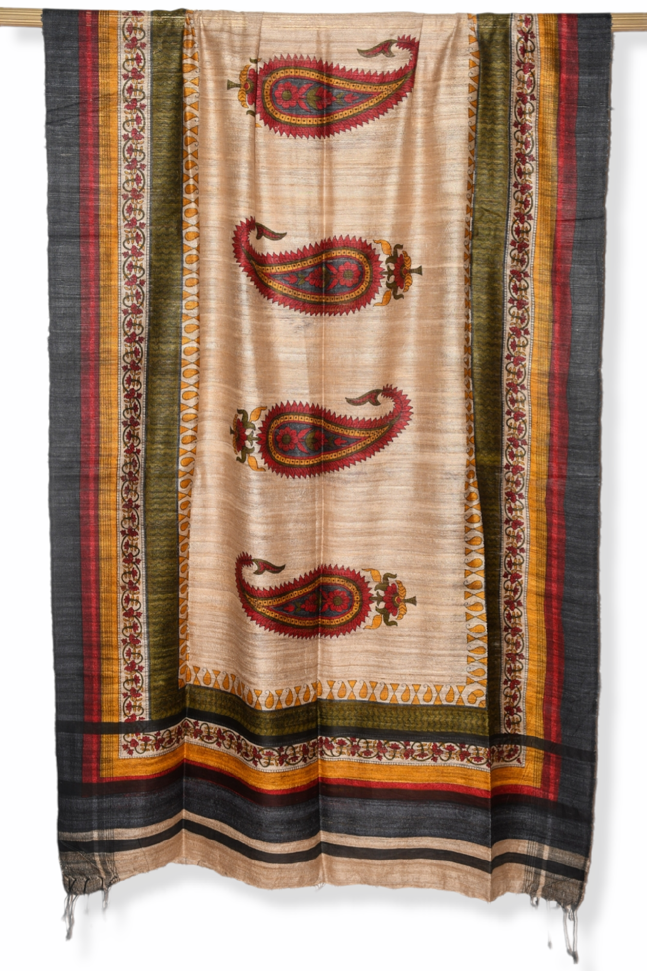 ghicha tussar silk printed dupatta - linenworldonline.in