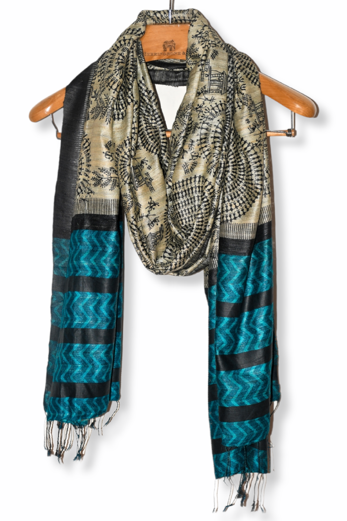 ghicha tussar silk printed dupatta - linenworldonline.in