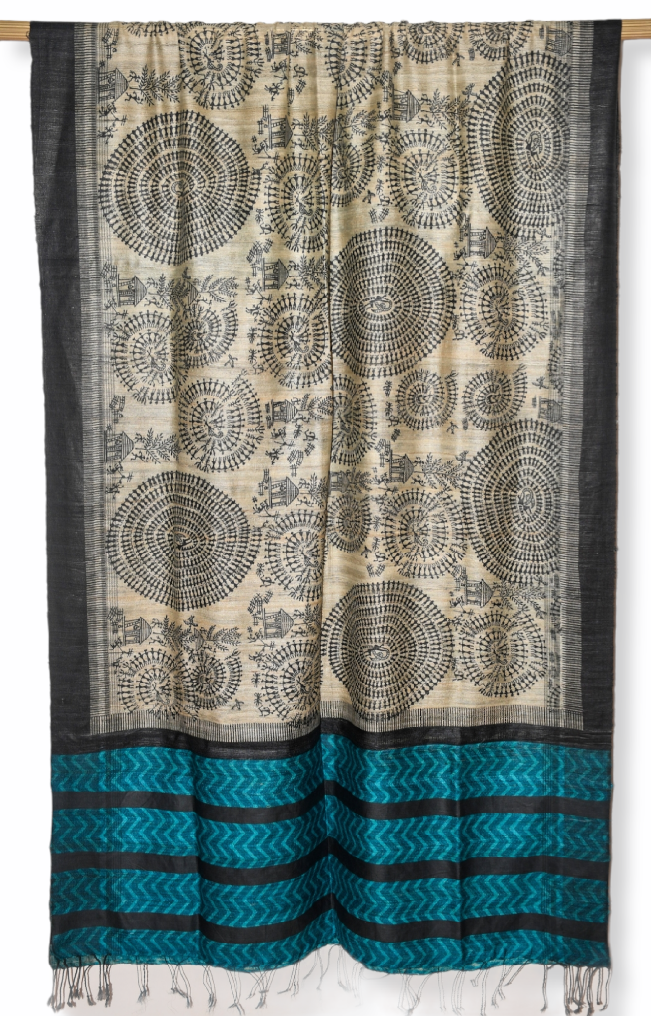 ghicha tussar silk printed dupatta - linenworldonline.in