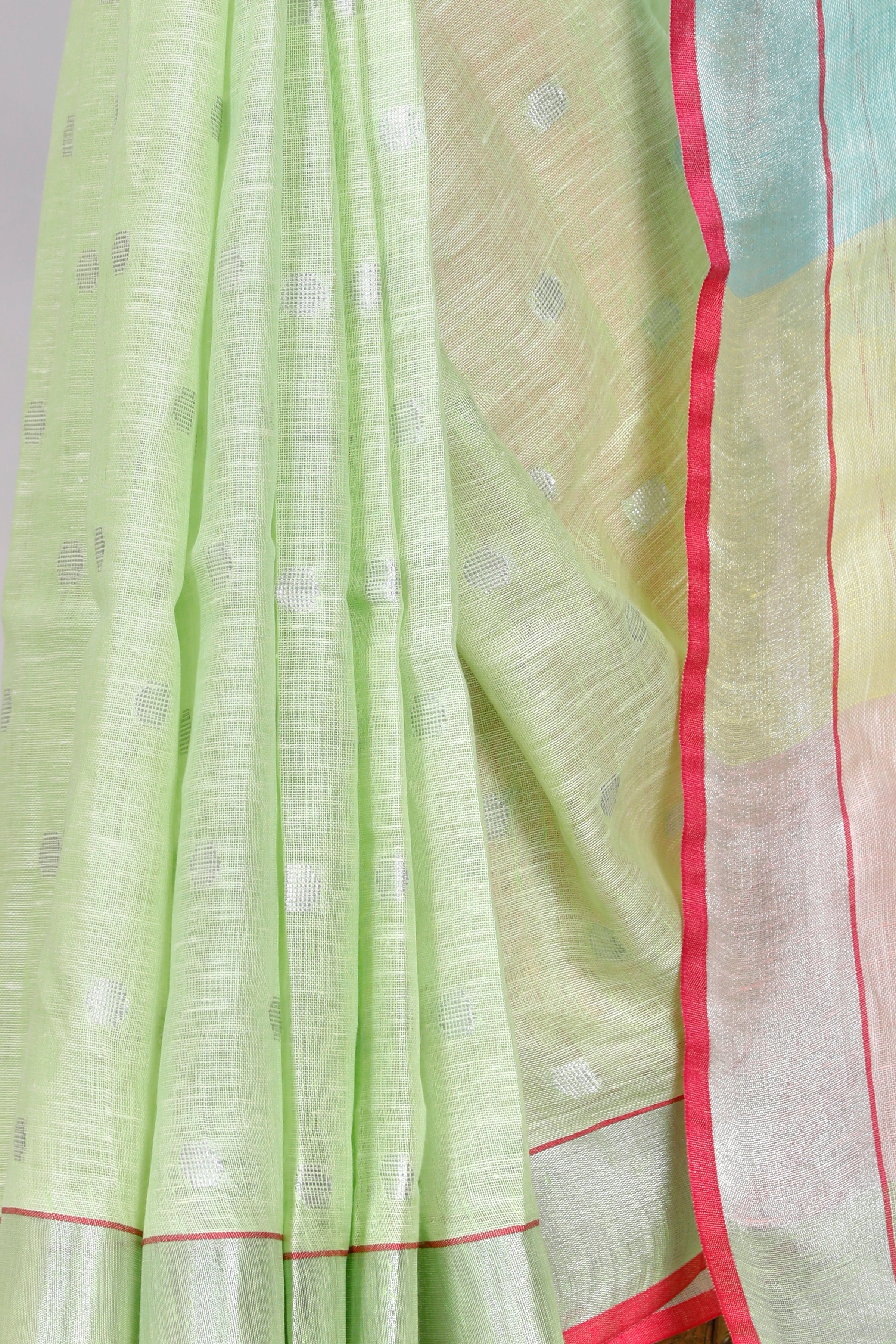 dobiwoven pure linen saree