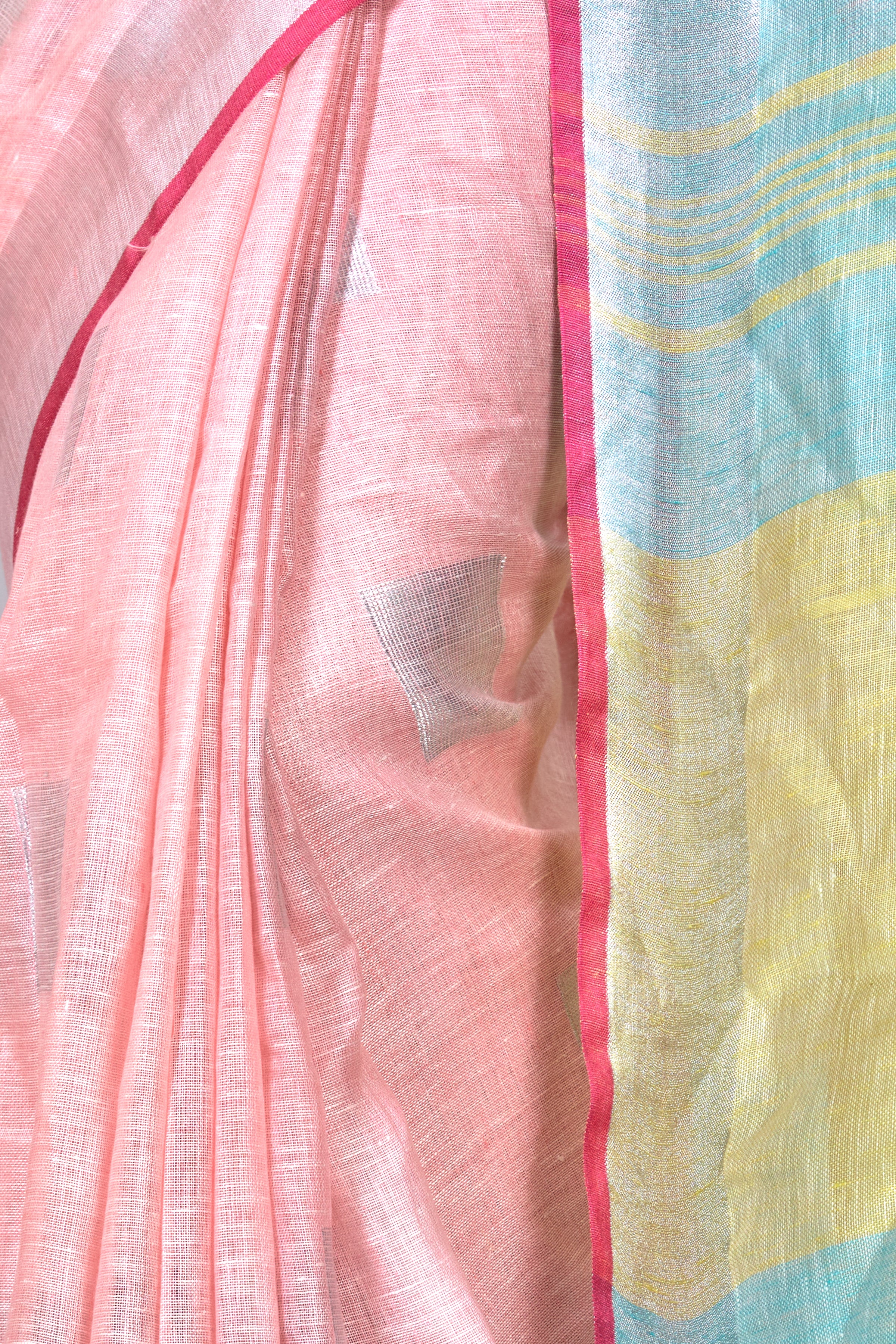 dobi woven pure linen saree